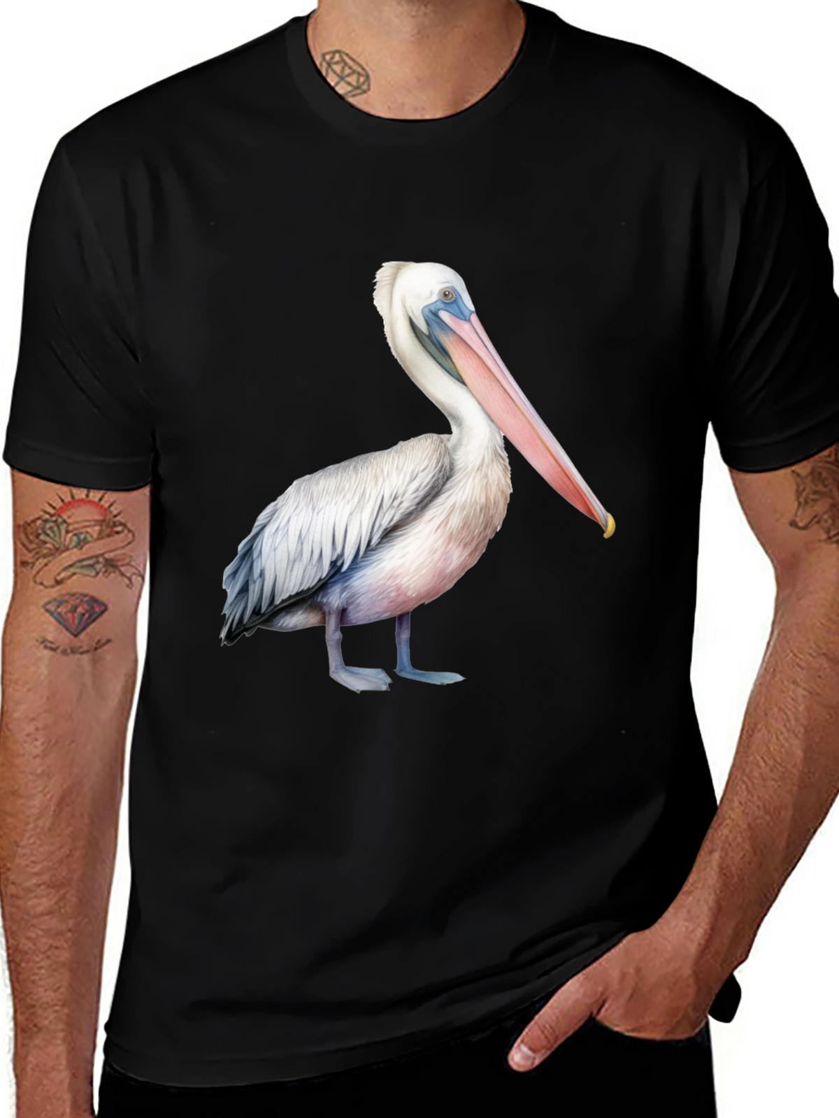 Pelican Graphic Print T-Shirt - Unisex Black Tee