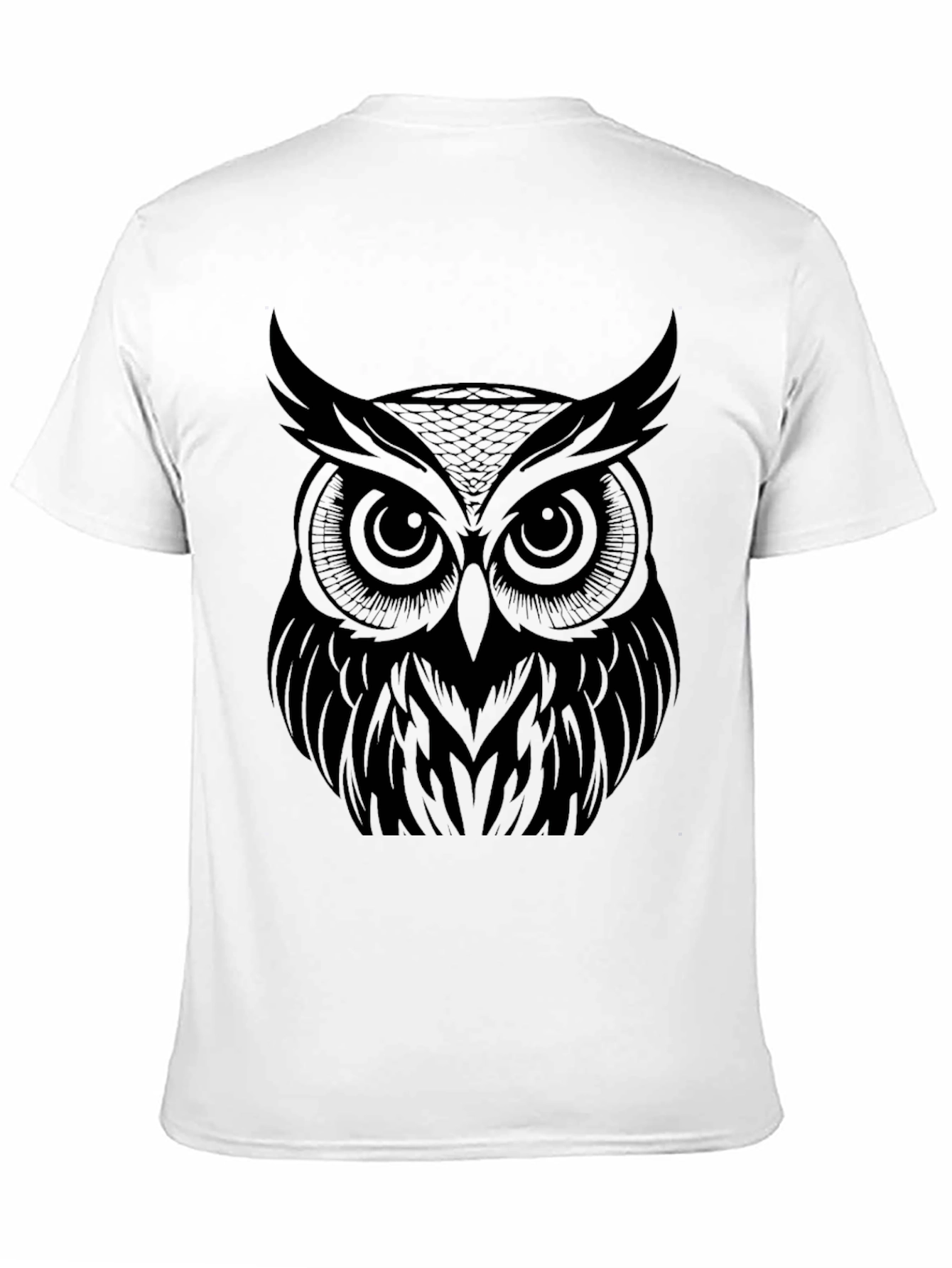 Owl Graphic Print T-Shirt - Black