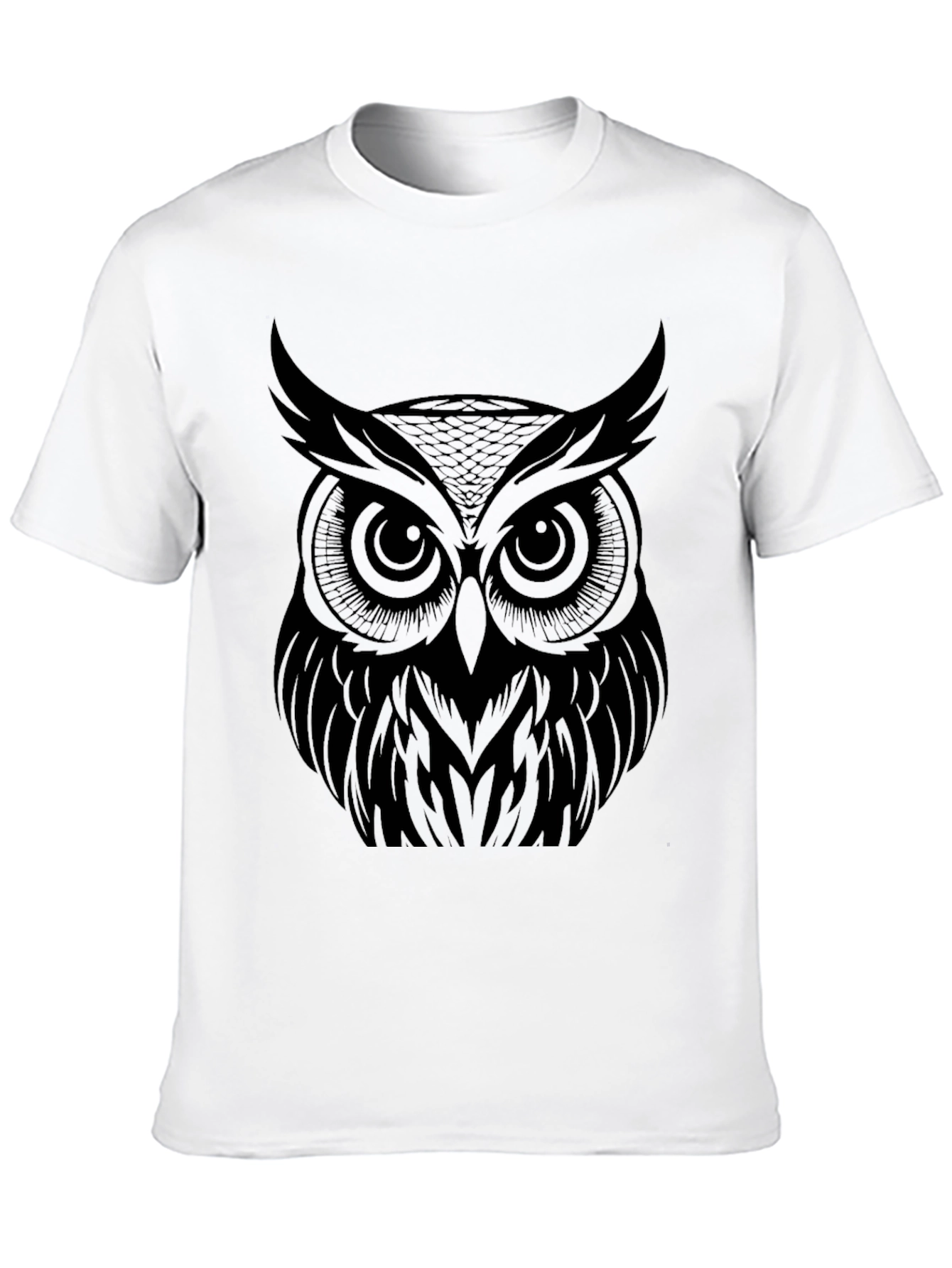 Owl Graphic Print T-Shirt - Black