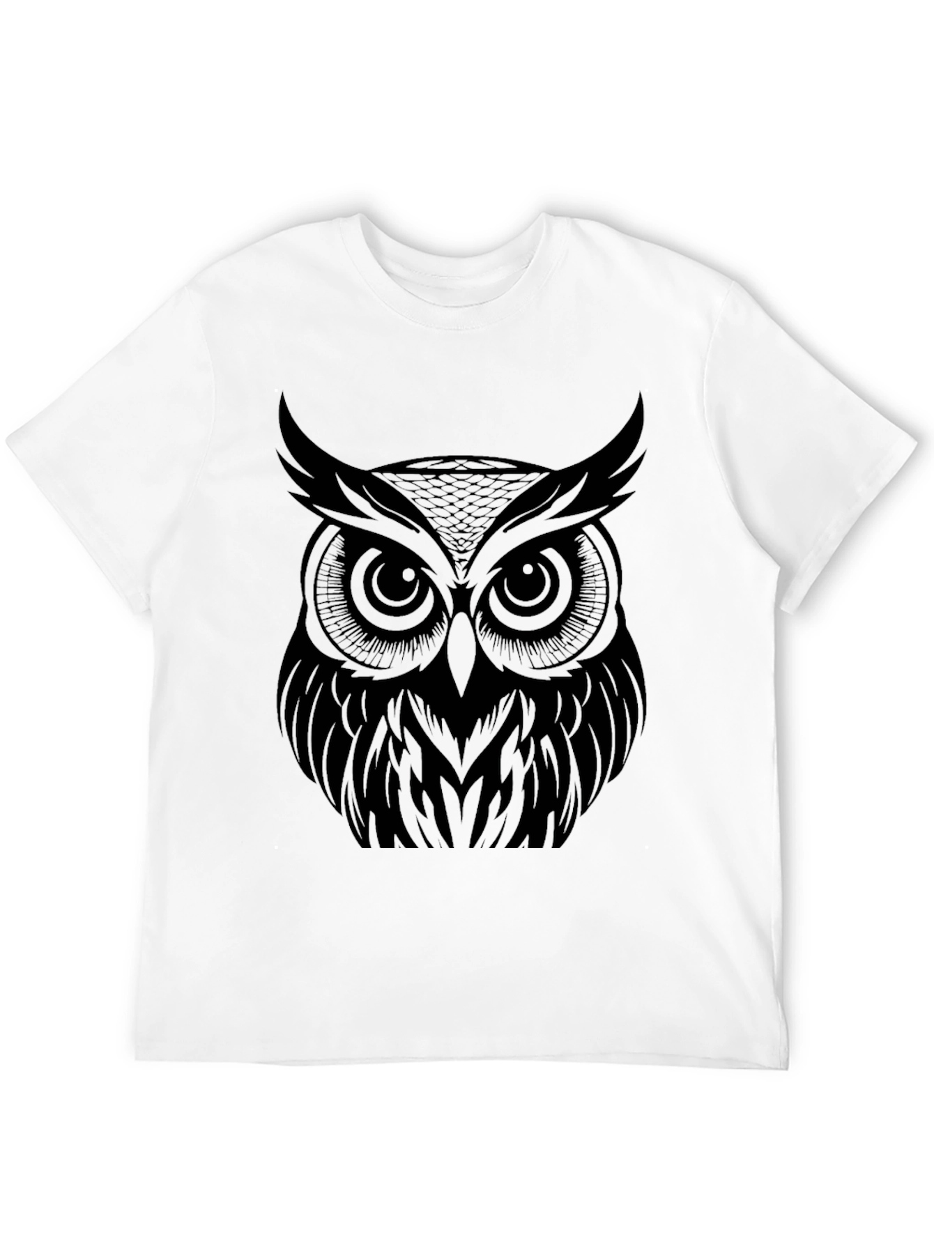 Owl Graphic Print T-Shirt - Black