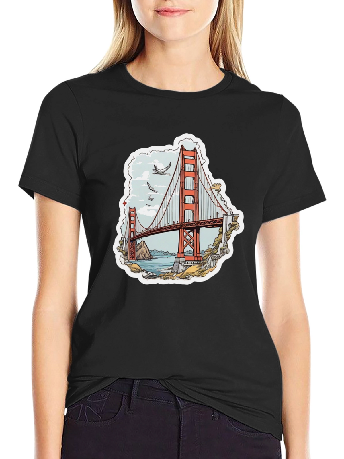 Golden Gate Bridge Graphic Tee - Black T-Shirt