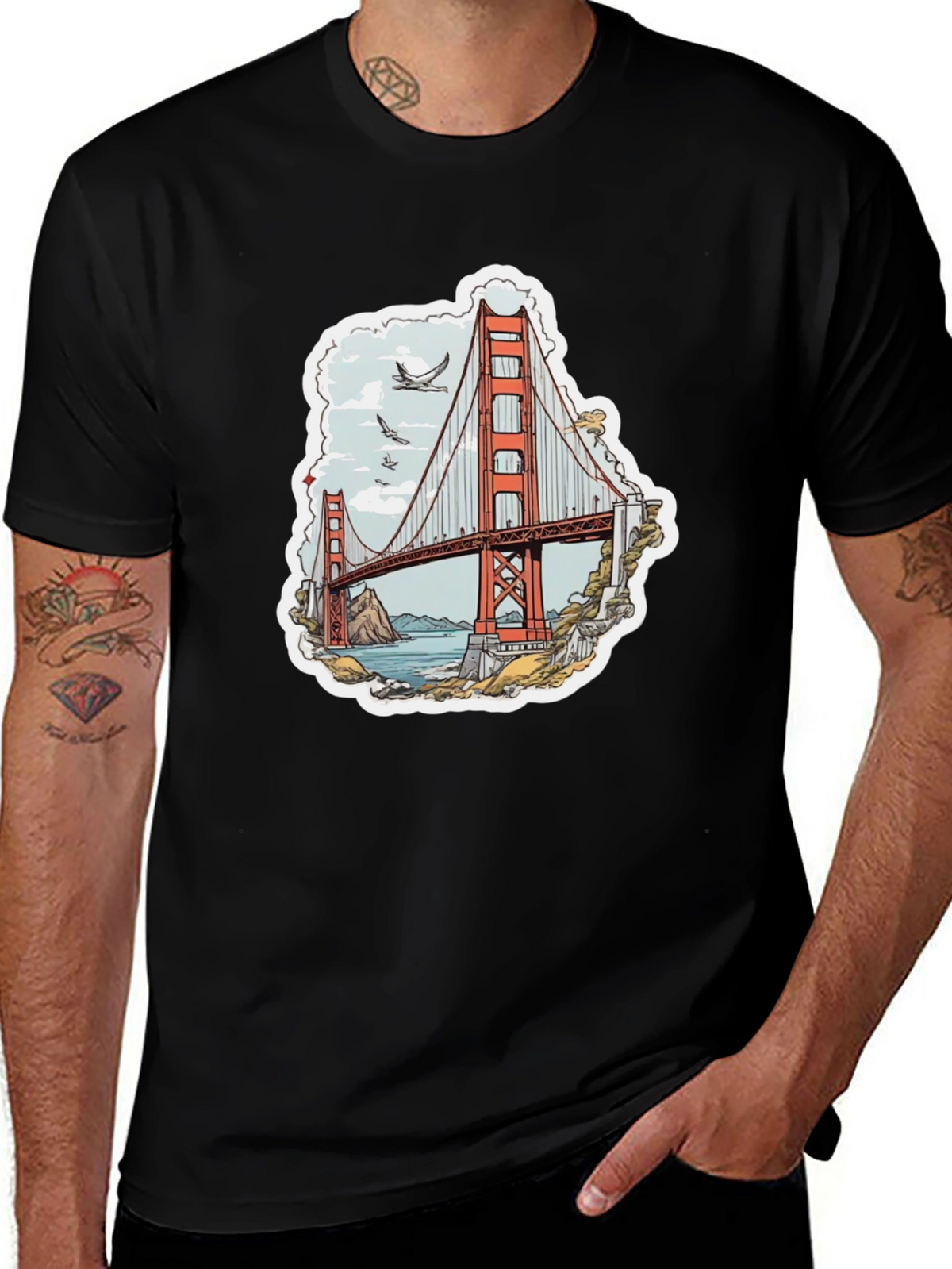 Golden Gate Bridge Graphic Tee - Black T-Shirt