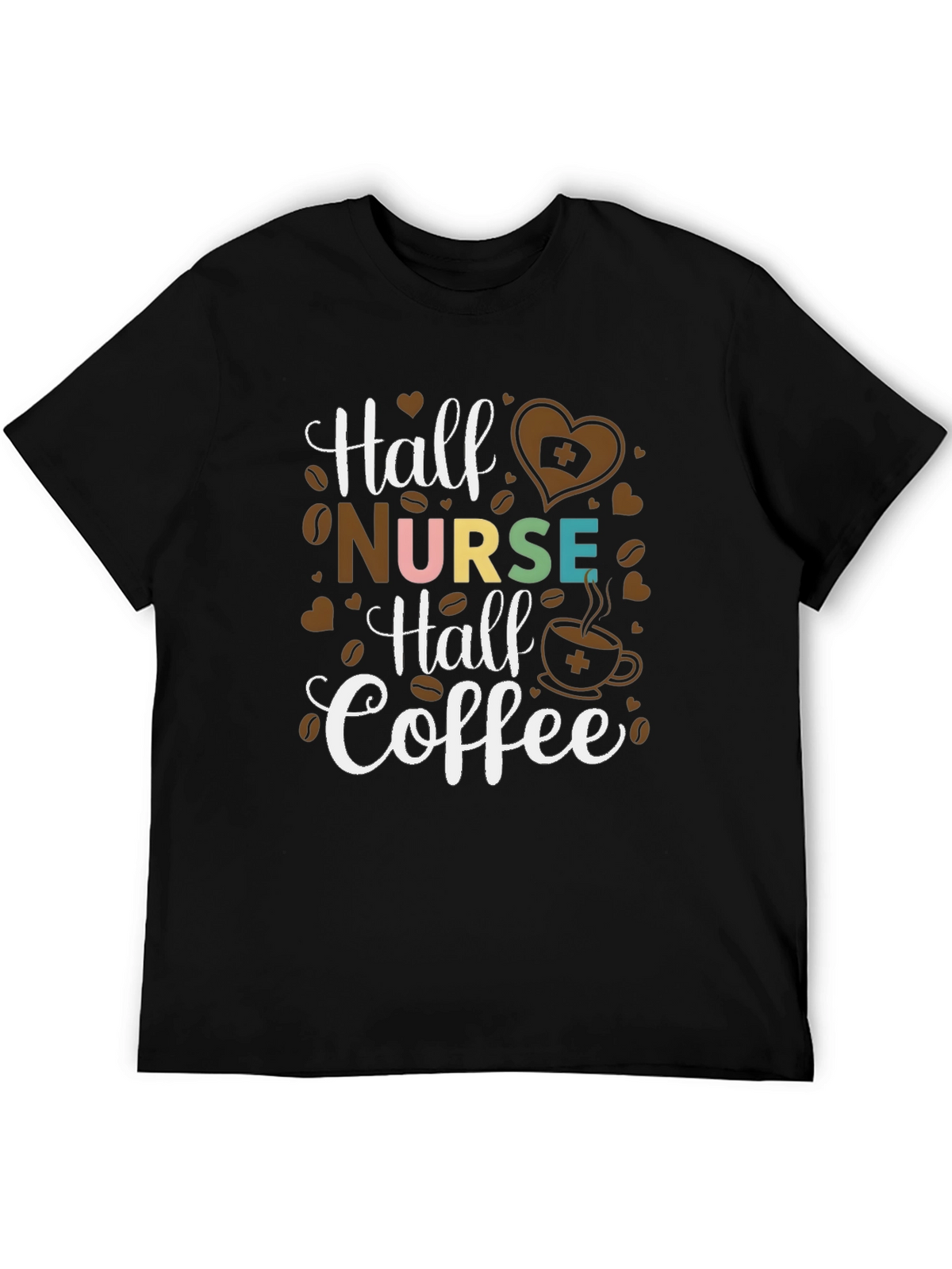 Half Nurse Half Coffee Graphic T-Shirt