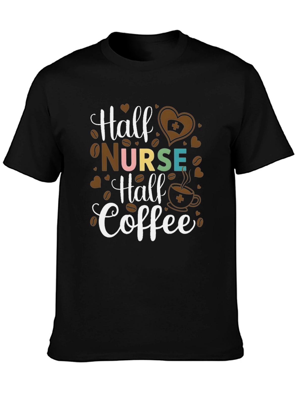 Half Nurse Half Coffee Graphic T-Shirt
