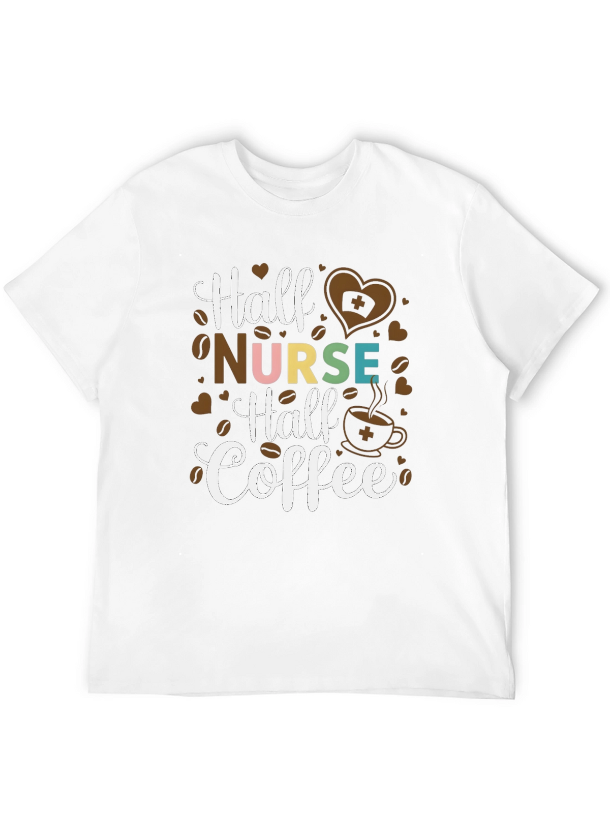 Half Nurse Half Coffee Graphic T-Shirt