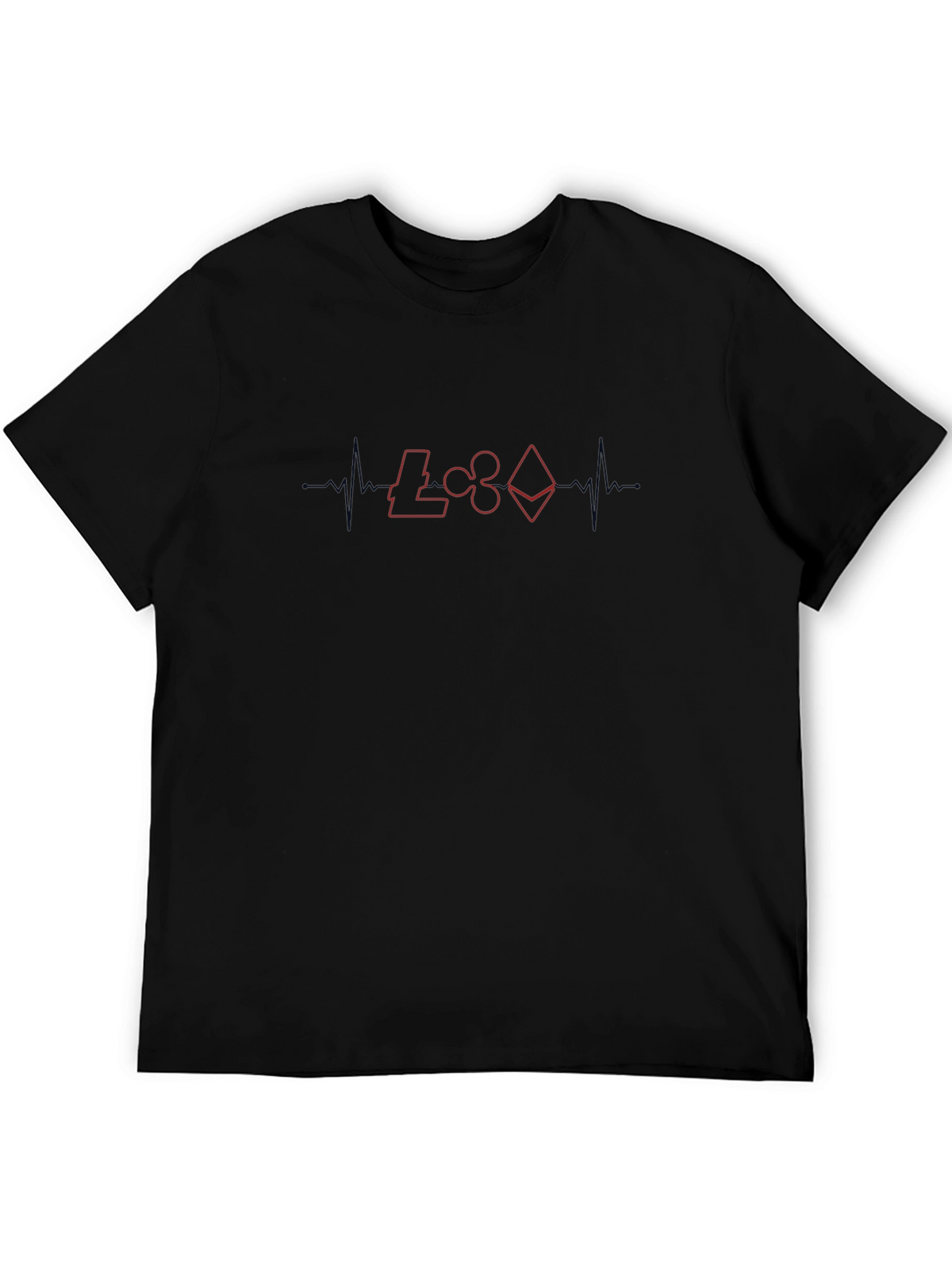 Crypto Heartbeat Graphic T-Shirt - Black