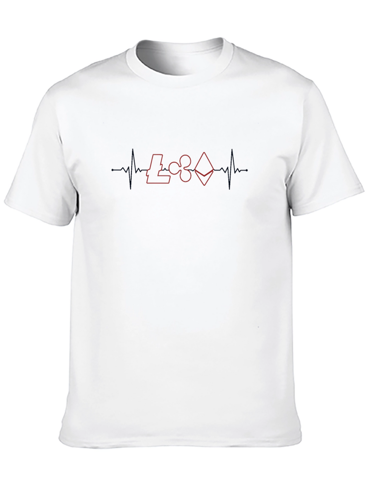 Crypto Heartbeat Graphic T-Shirt - Black