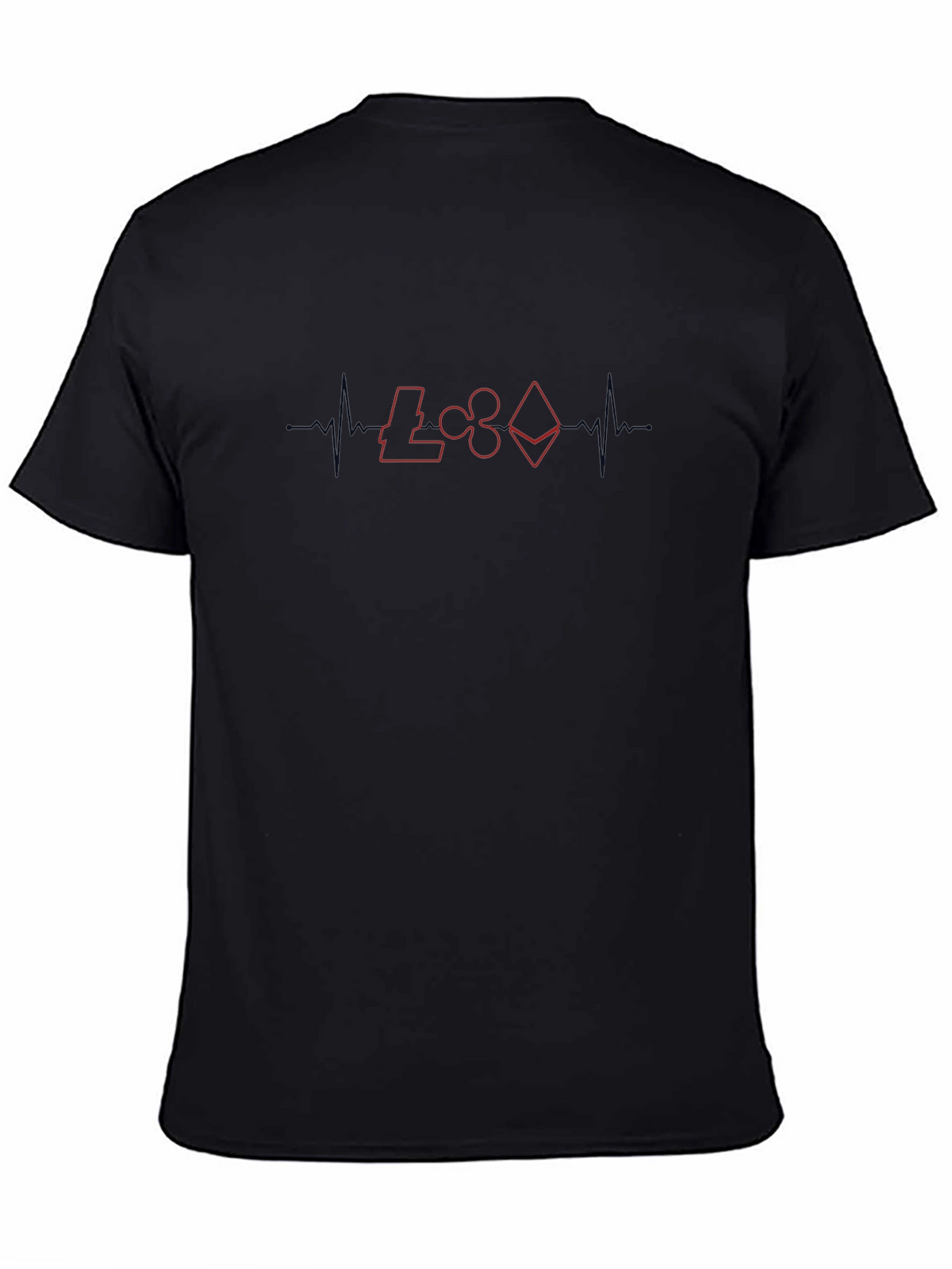 Crypto Heartbeat Graphic T-Shirt - Black
