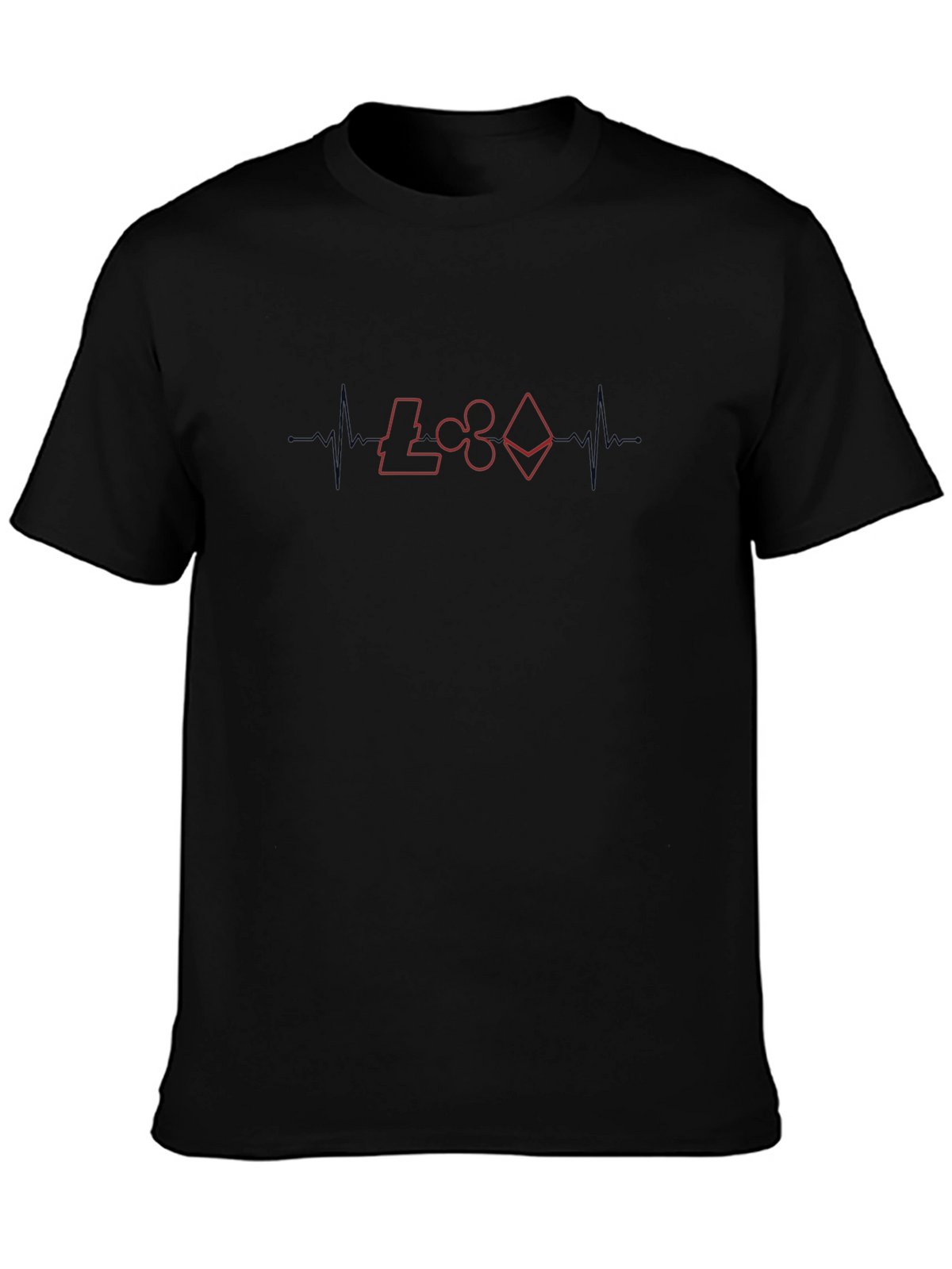 Crypto Heartbeat Graphic T-Shirt - Black