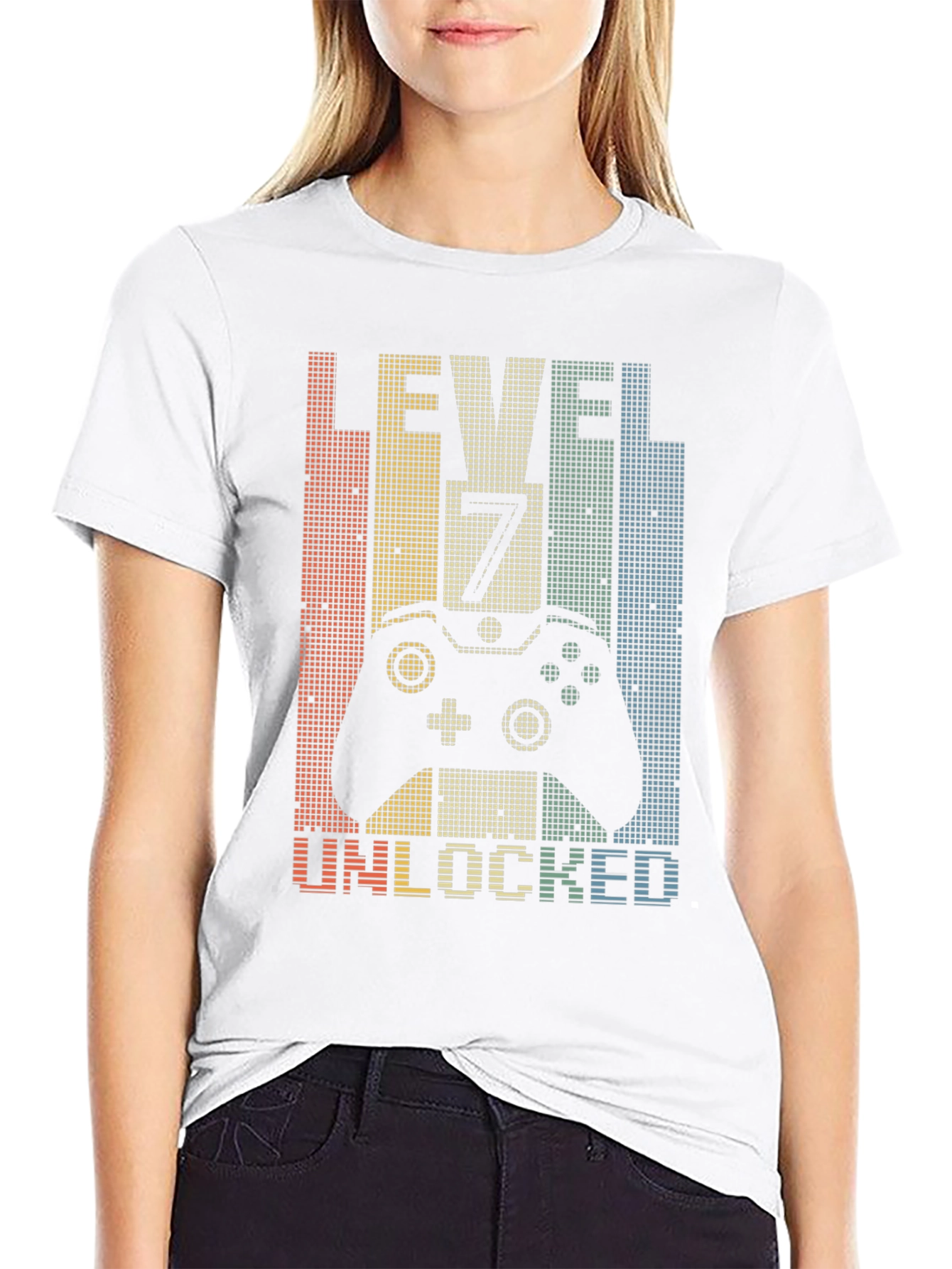 Level 7 Unlocked Gamer T-Shirt - Retro Style