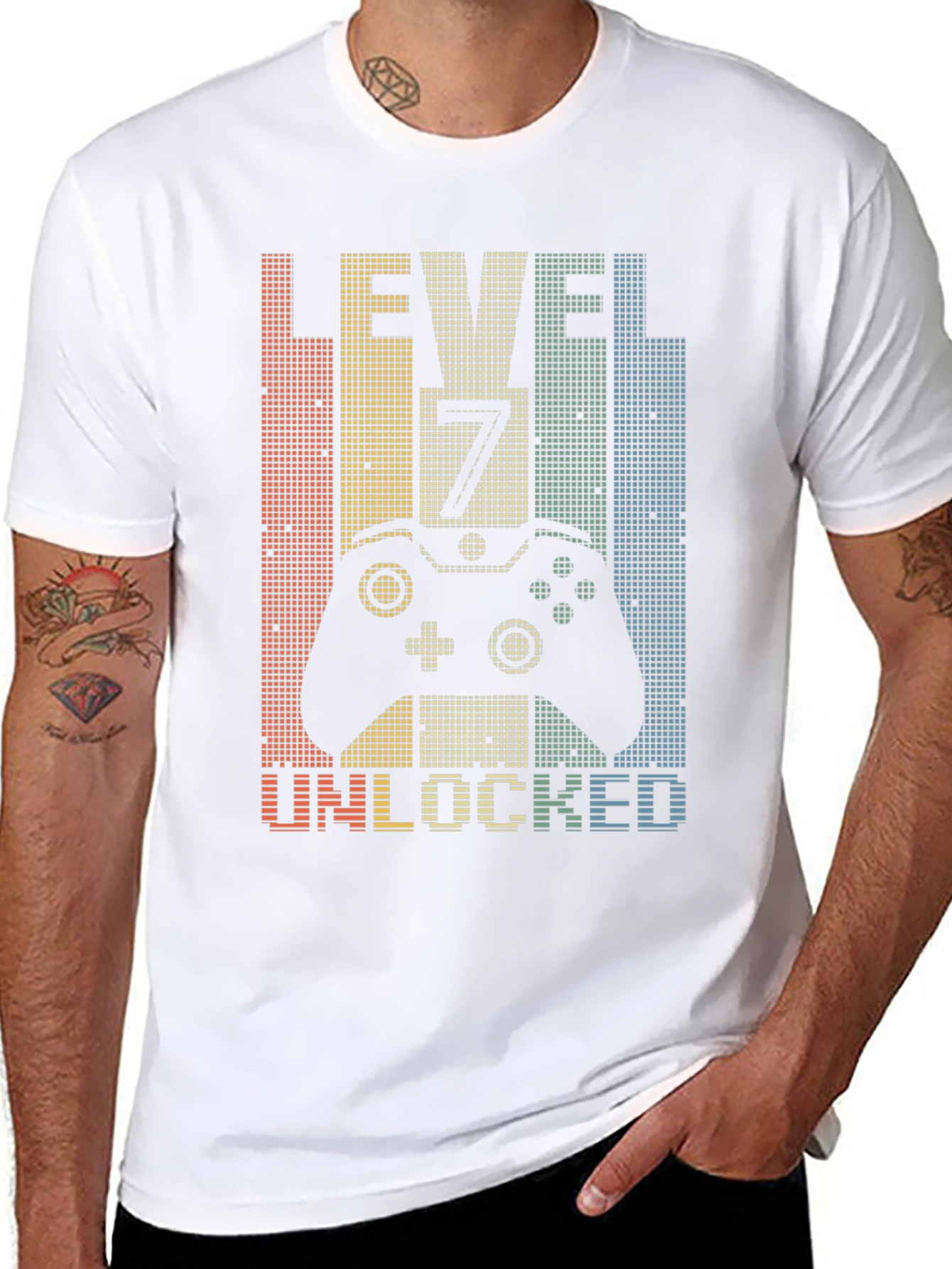 Level 7 Unlocked Gamer T-Shirt - Retro Style