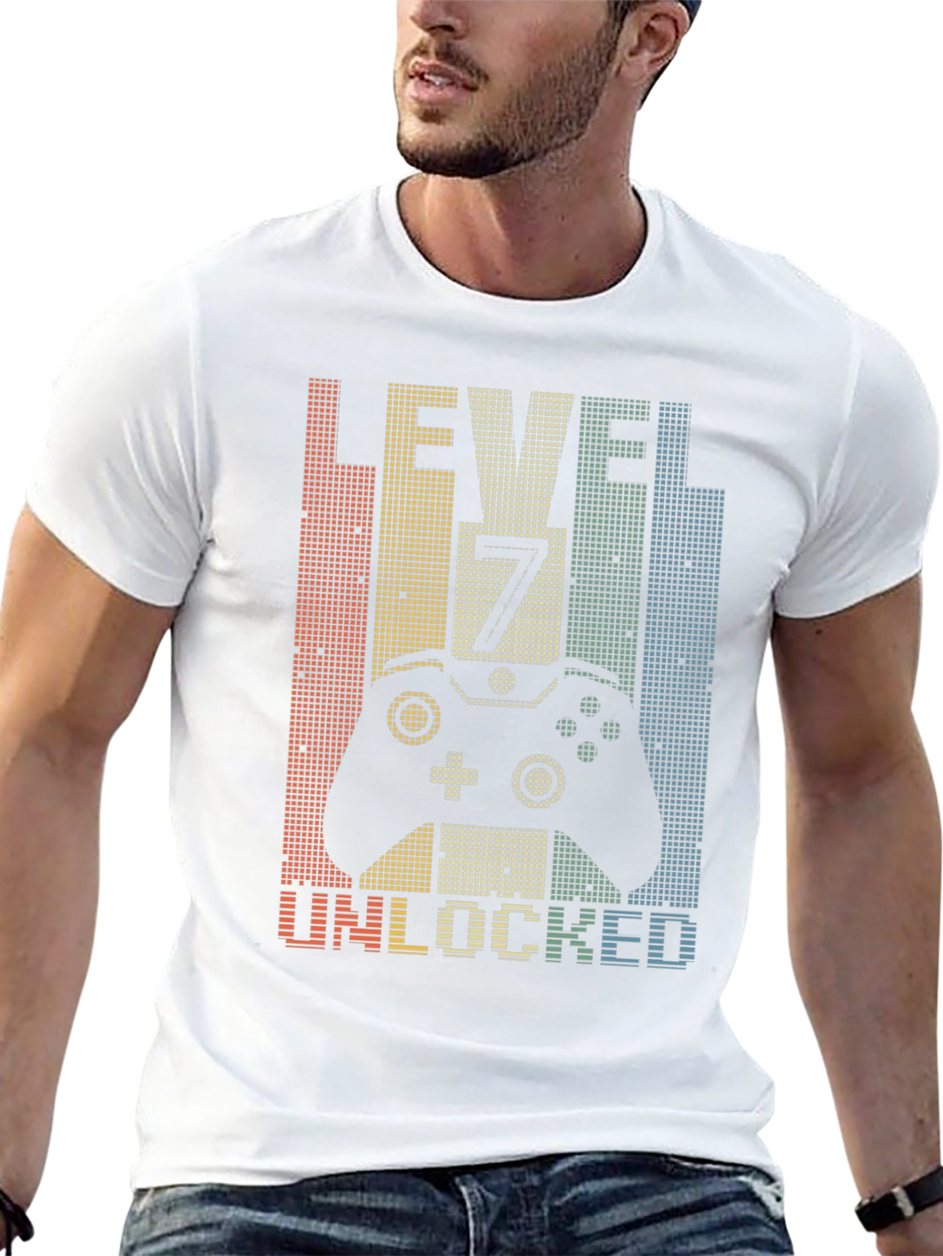 Level 7 Unlocked Gamer T-Shirt - Retro Style