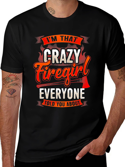 Crazy Firegirl T-Shirt - Bold Graphic Tee for Women
