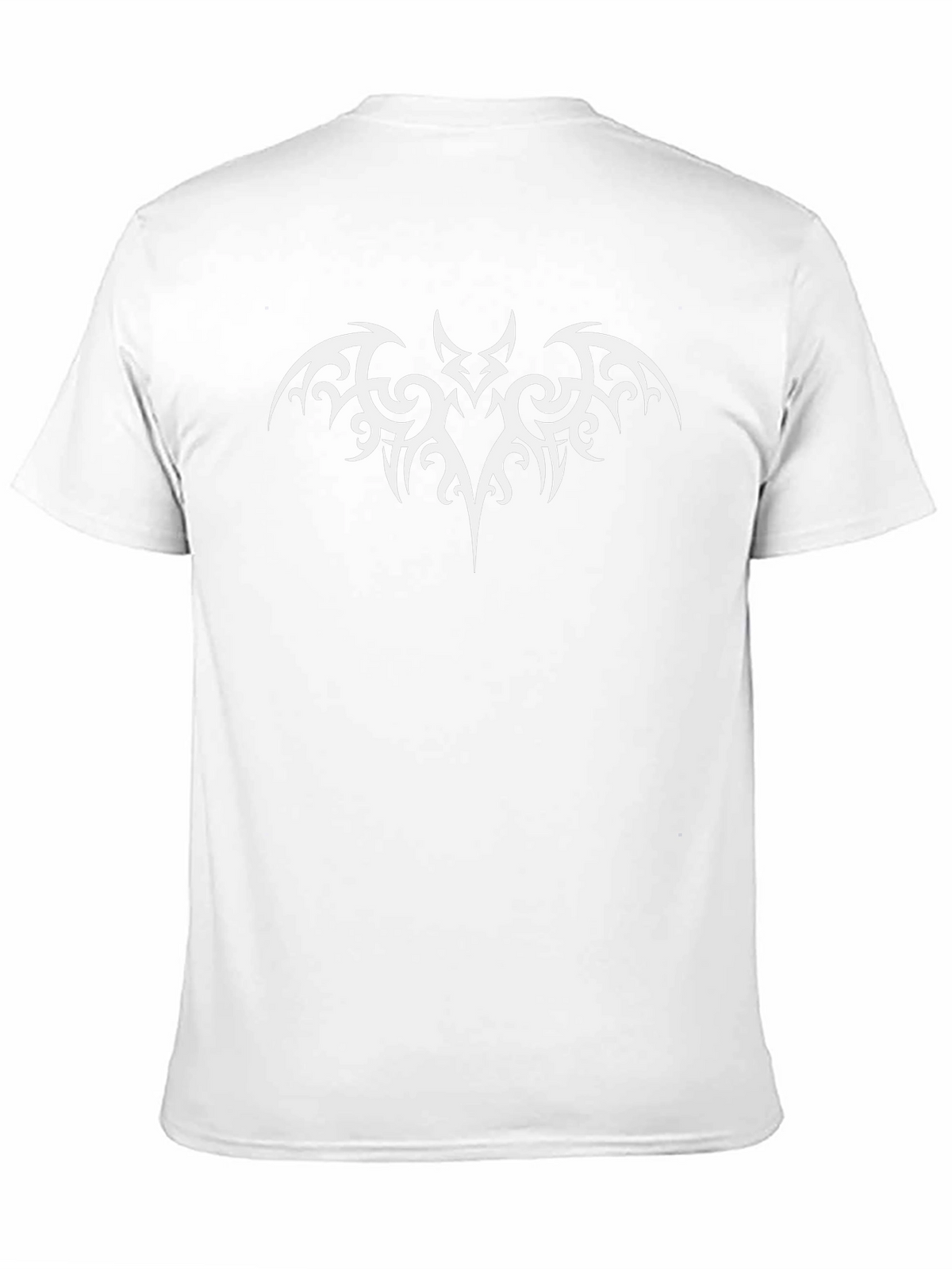 Black T-Shirt with Tribal Bat Design