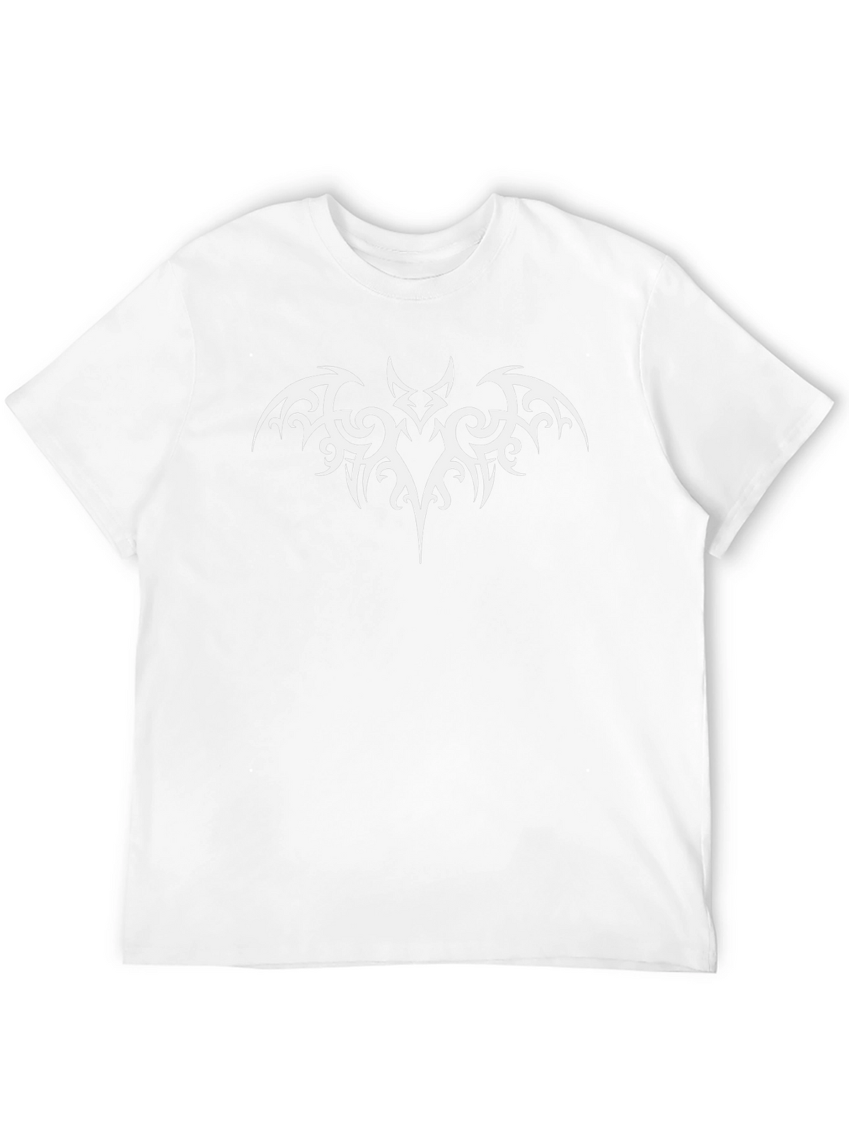 Black T-Shirt with Tribal Bat Design