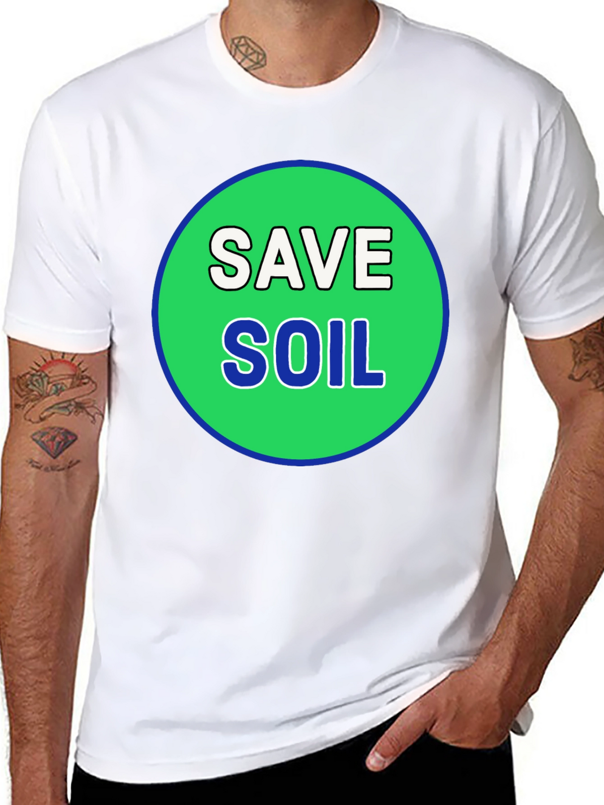 Save Soil Black T-Shirt - Environmental Awareness