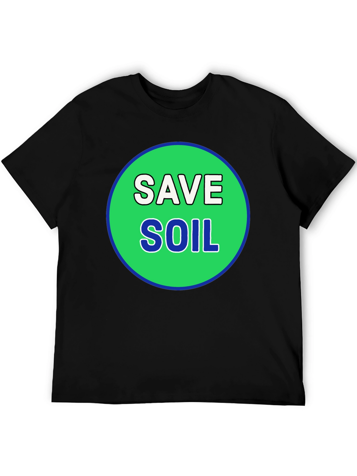 Save Soil Black T-Shirt - Environmental Awareness