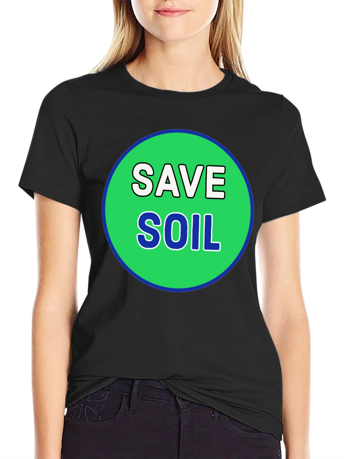 Save Soil Black T-Shirt - Environmental Awareness