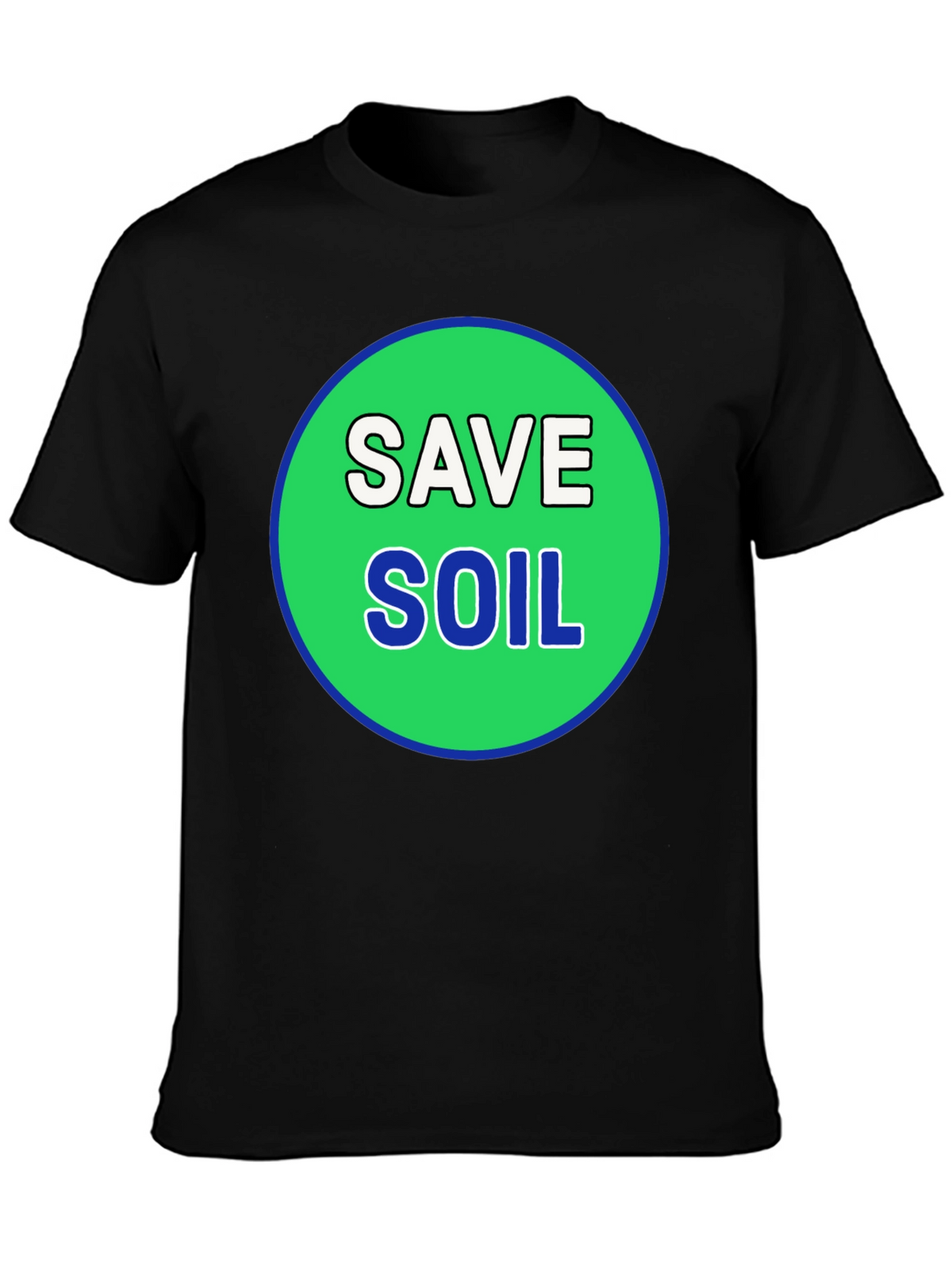 Save Soil Black T-Shirt - Environmental Awareness