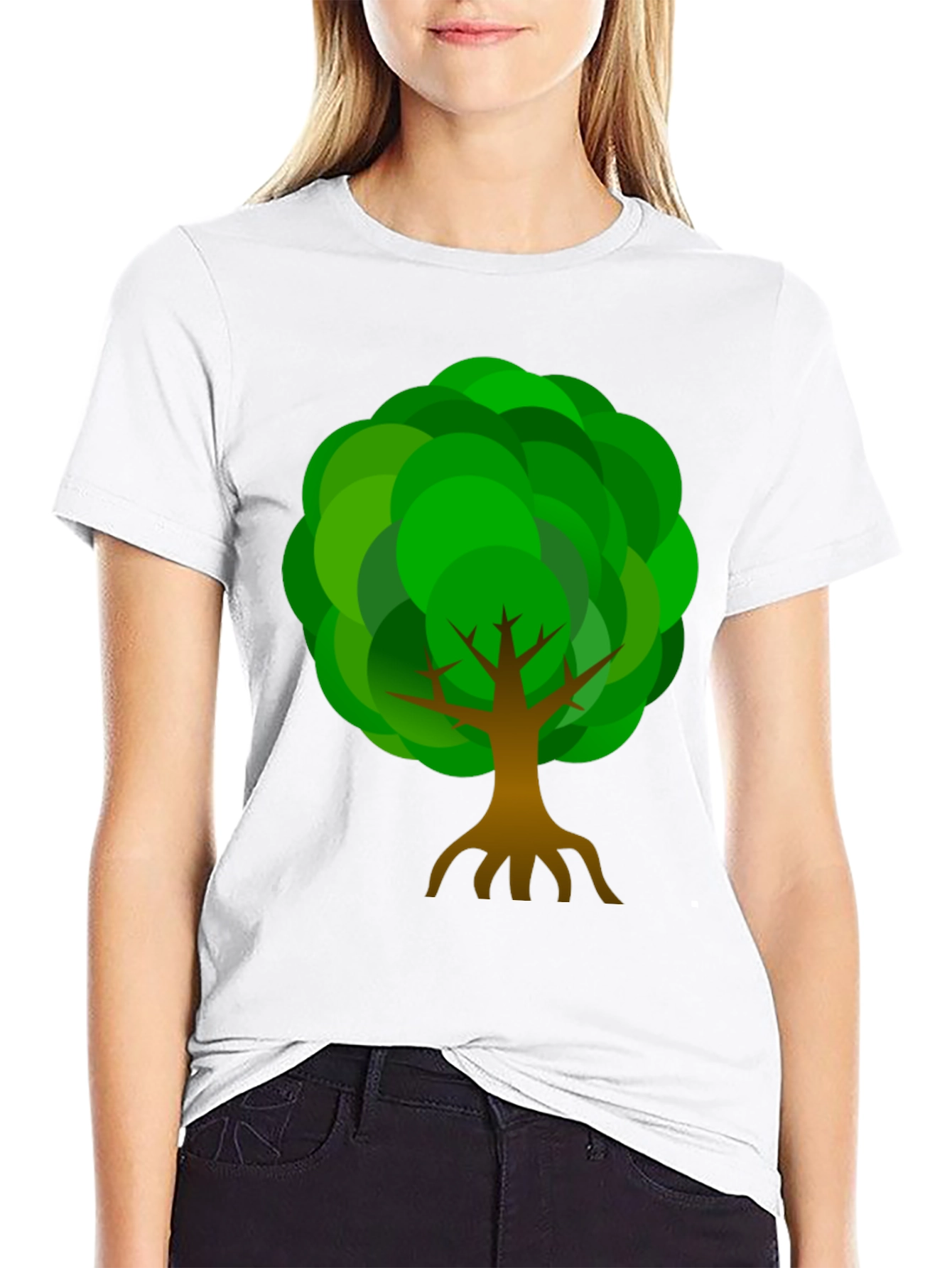 Tree Graphic Print Crew Neck T-Shirt