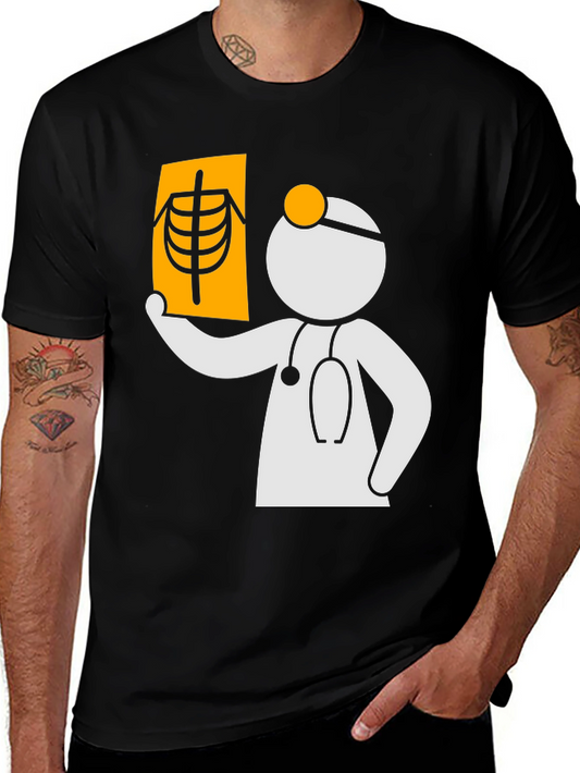 Doctor X-Ray Funny Graphic Tee - Black Cotton T-Shirt