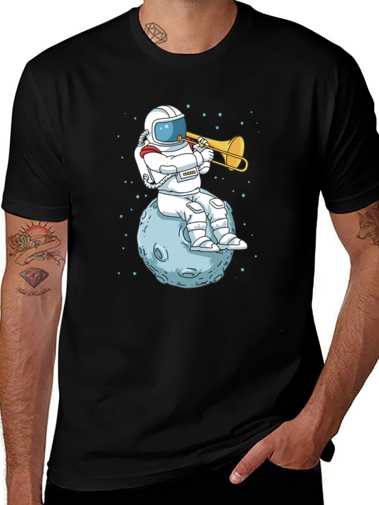 Astronaut Trombone Player Graphic T-Shirt