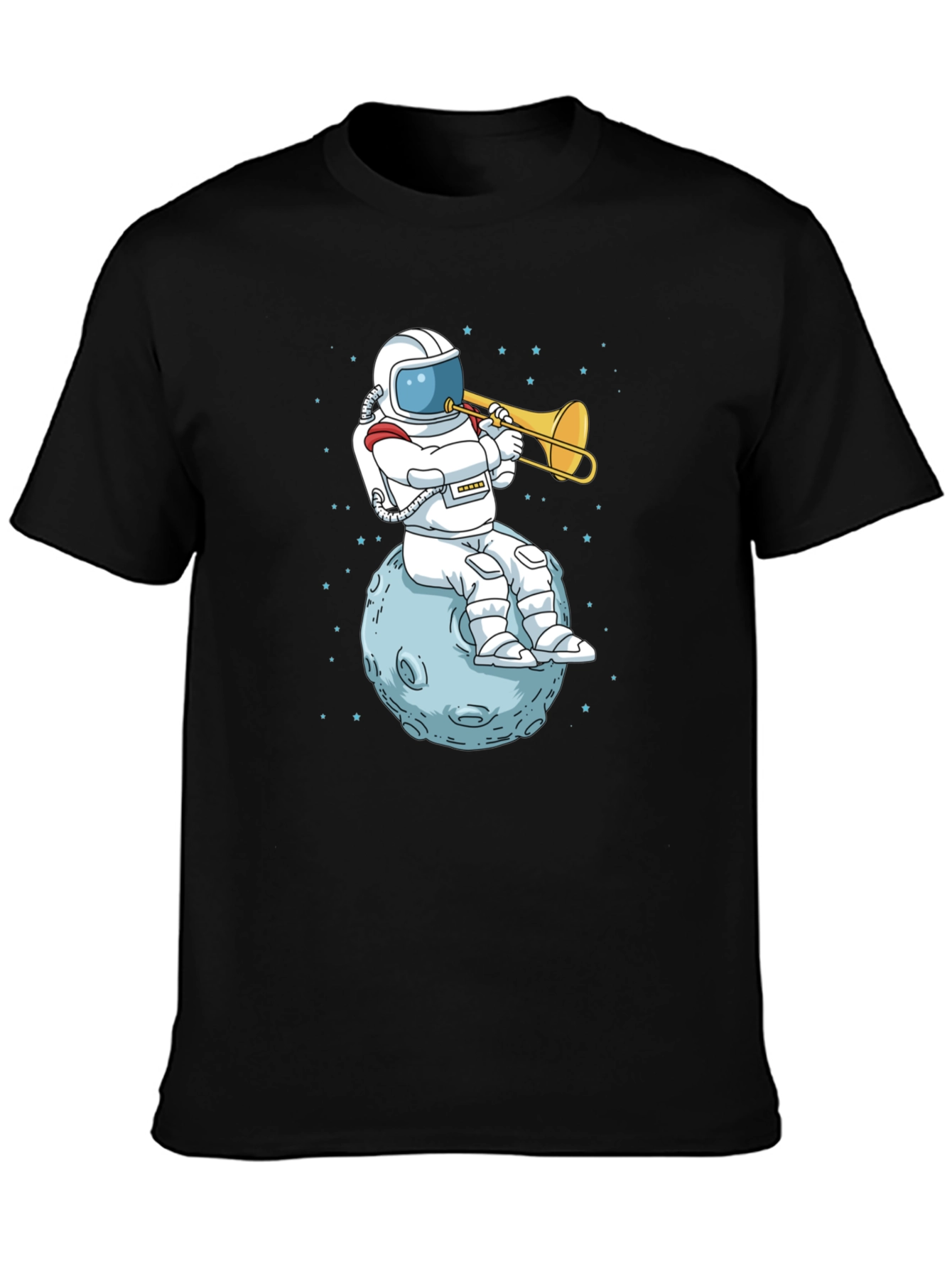 Astronaut Trombone Player Graphic T-Shirt