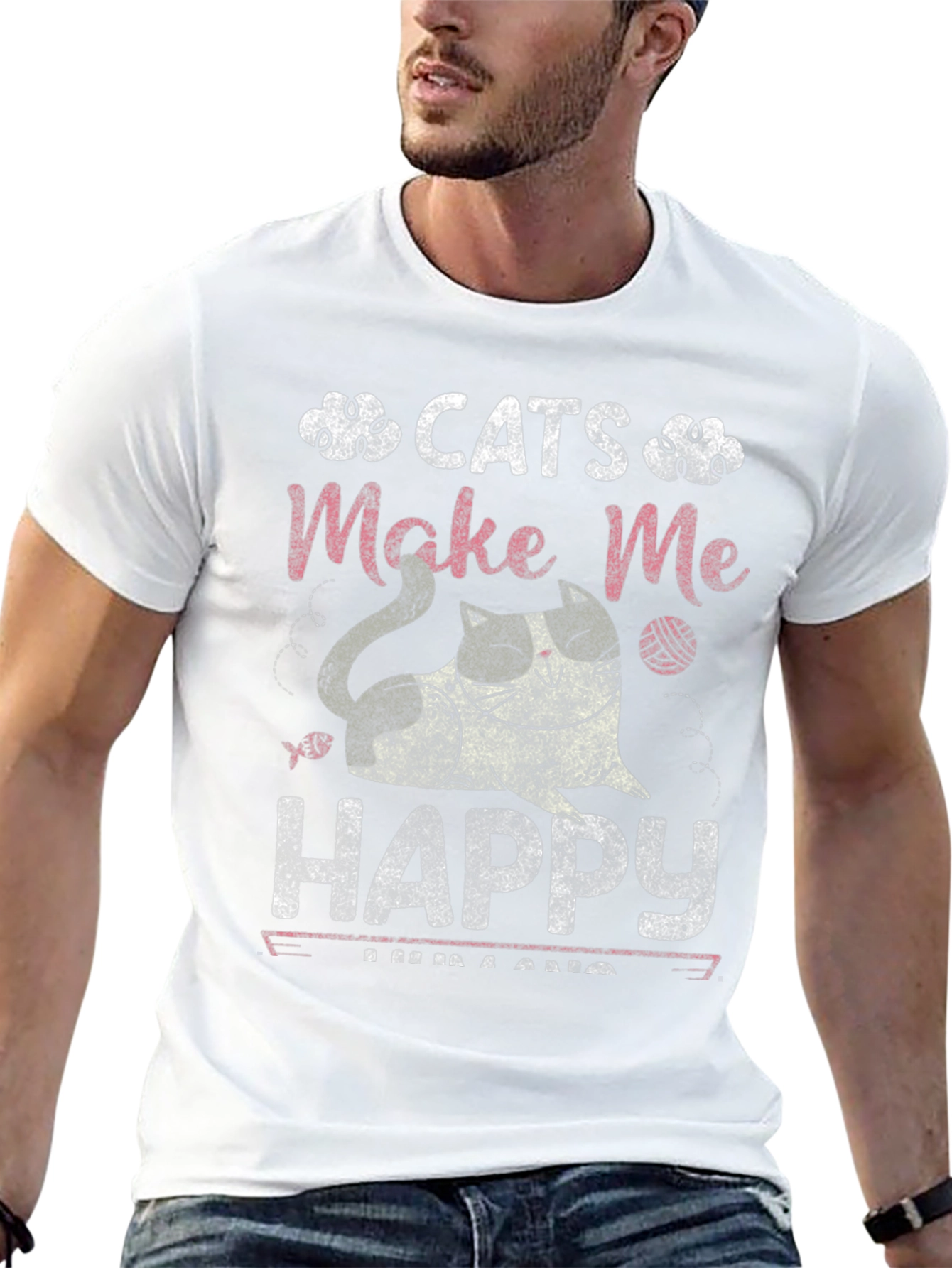 Cats Make Me Happy Graphic Tee