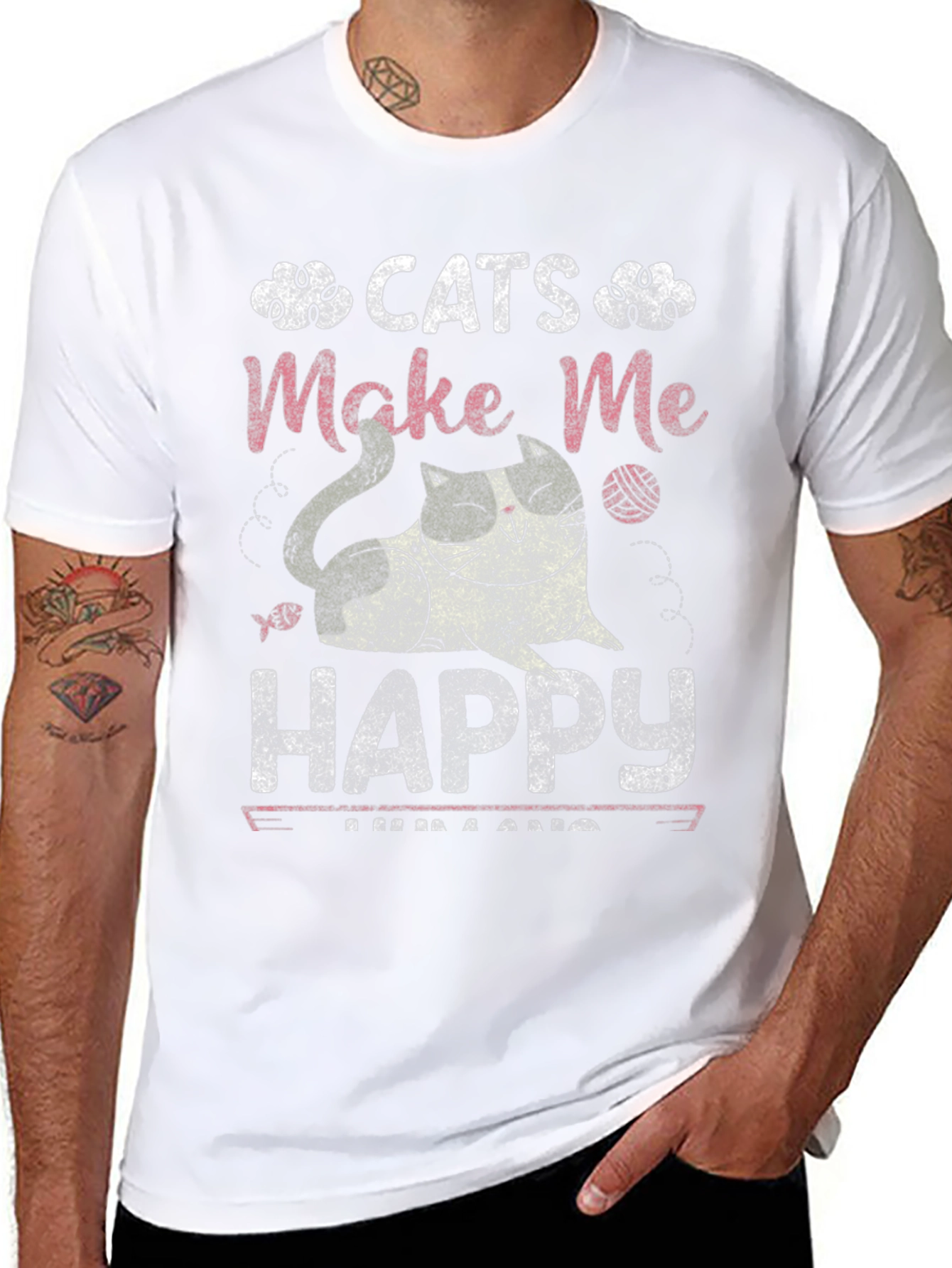 Cats Make Me Happy Graphic Tee