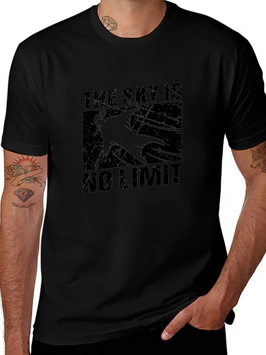 The Sky is No Limit Black Graphic T-Shirt