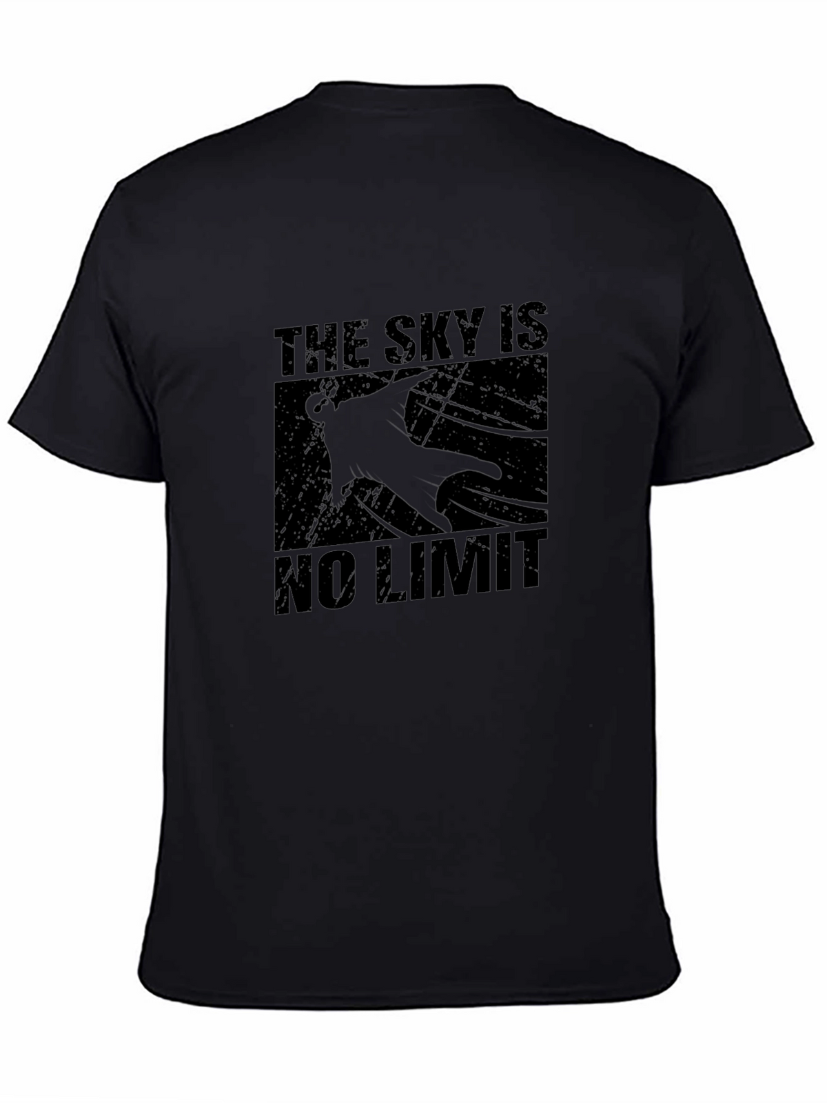 The Sky is No Limit Black Graphic T-Shirt