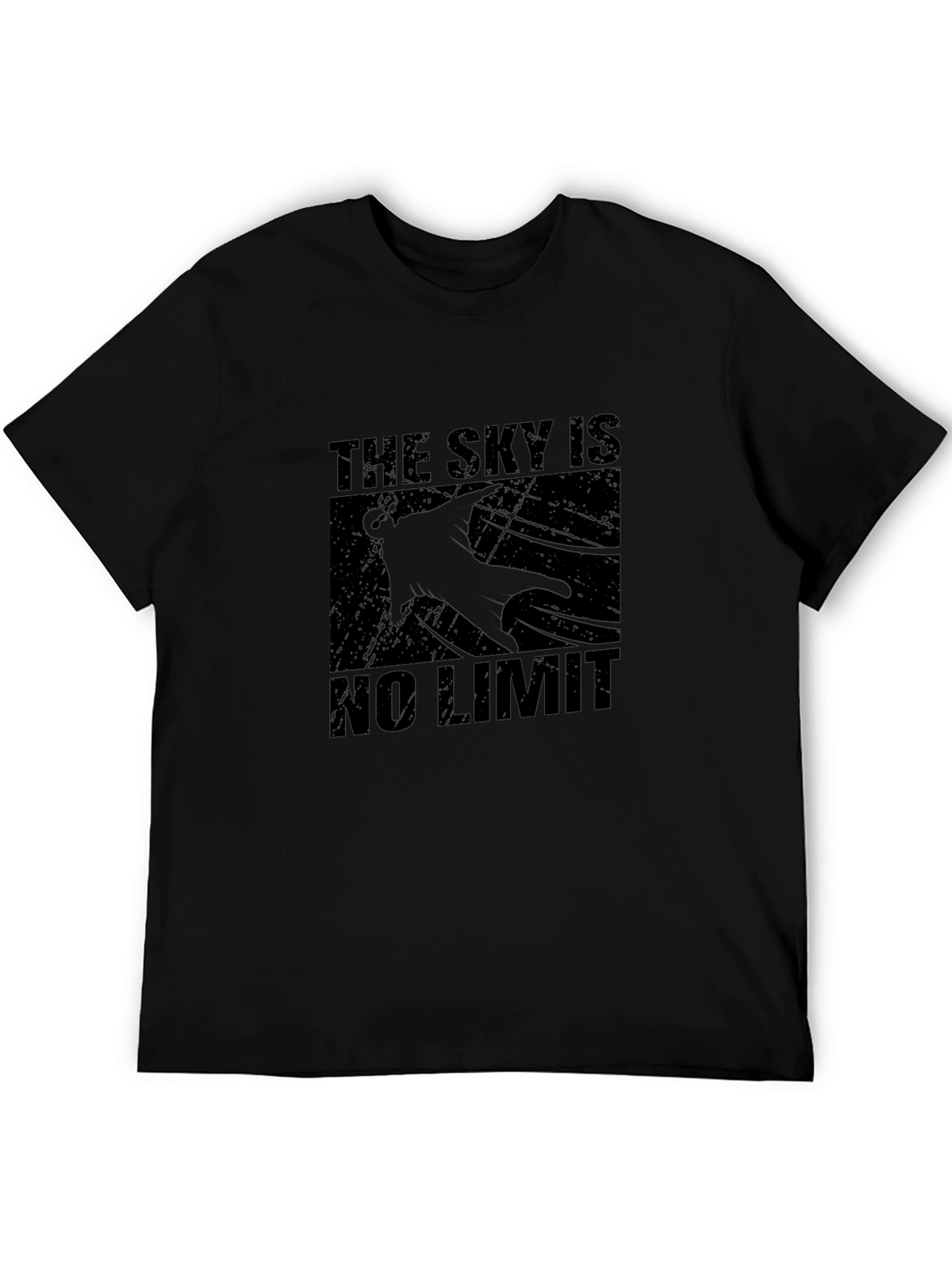 The Sky is No Limit Black Graphic T-Shirt