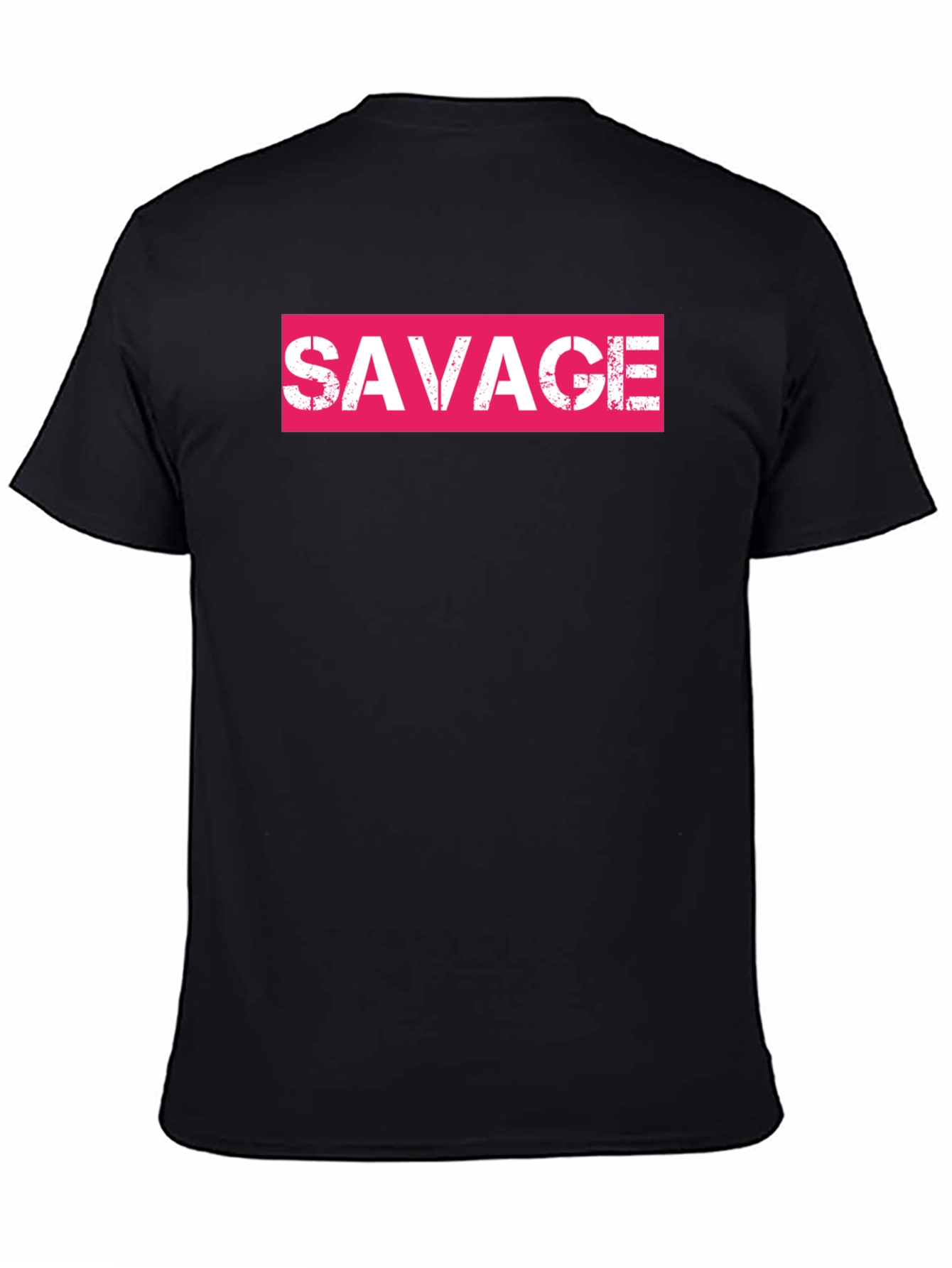 Savage Pink Box Logo Black T-Shirt