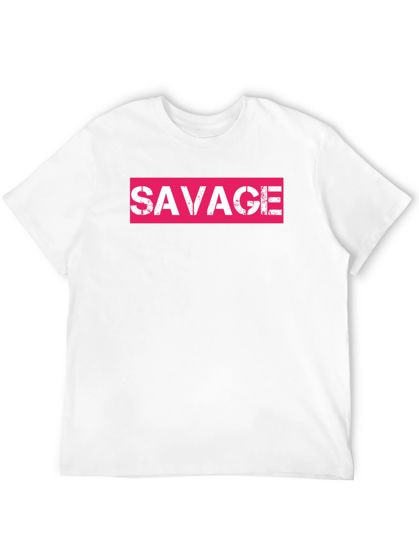 Savage Pink Box Logo Black T-Shirt