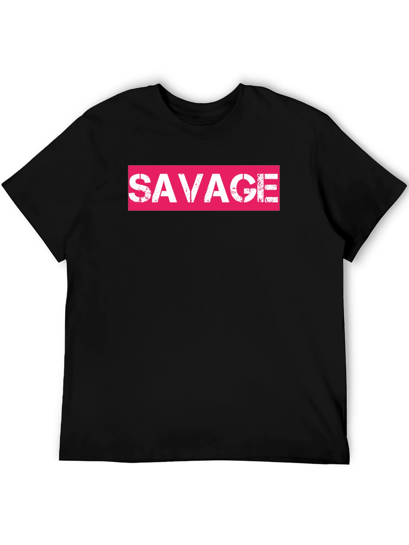 Savage Pink Box Logo Black T-Shirt