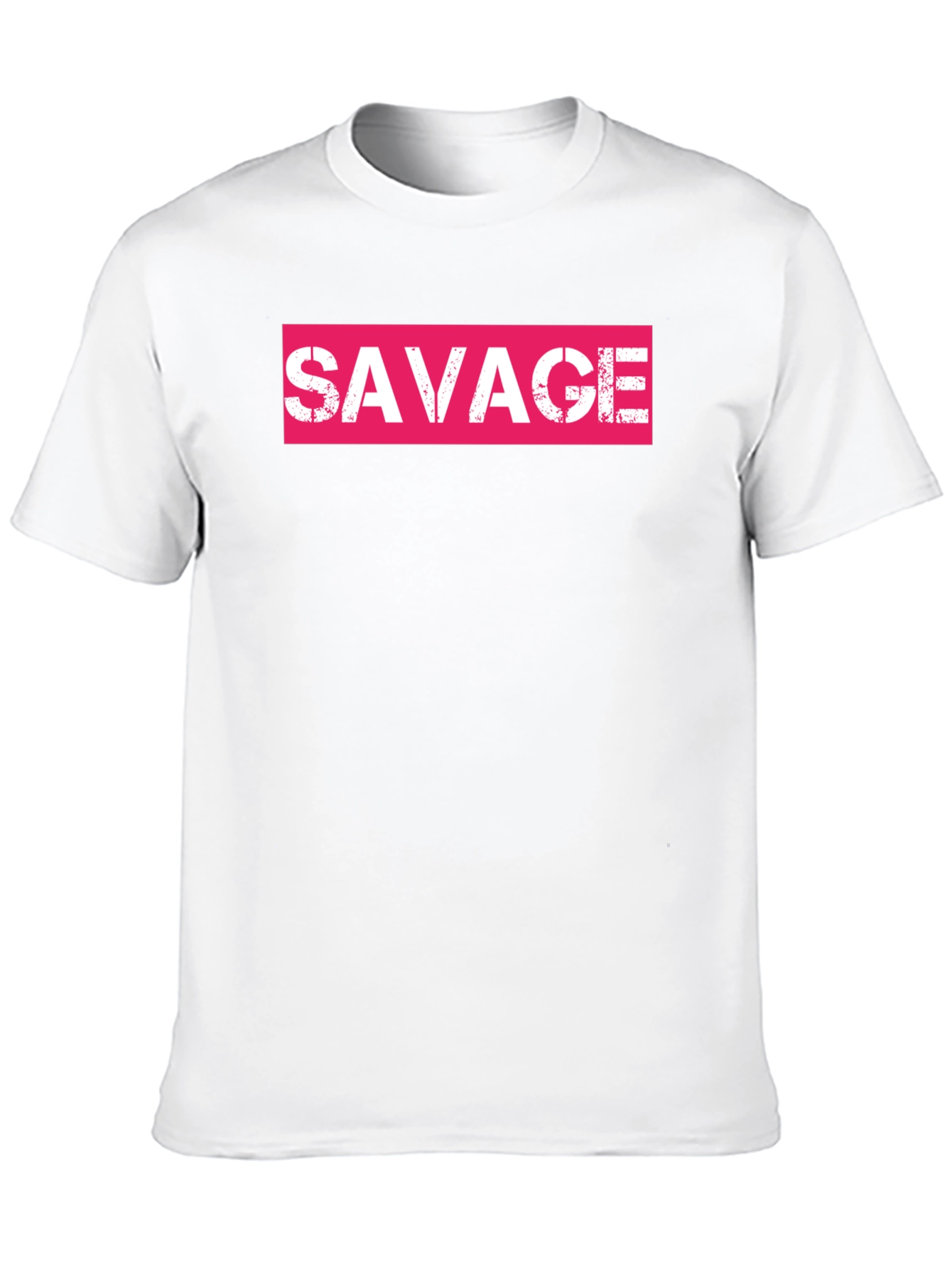 Savage Pink Box Logo Black T-Shirt