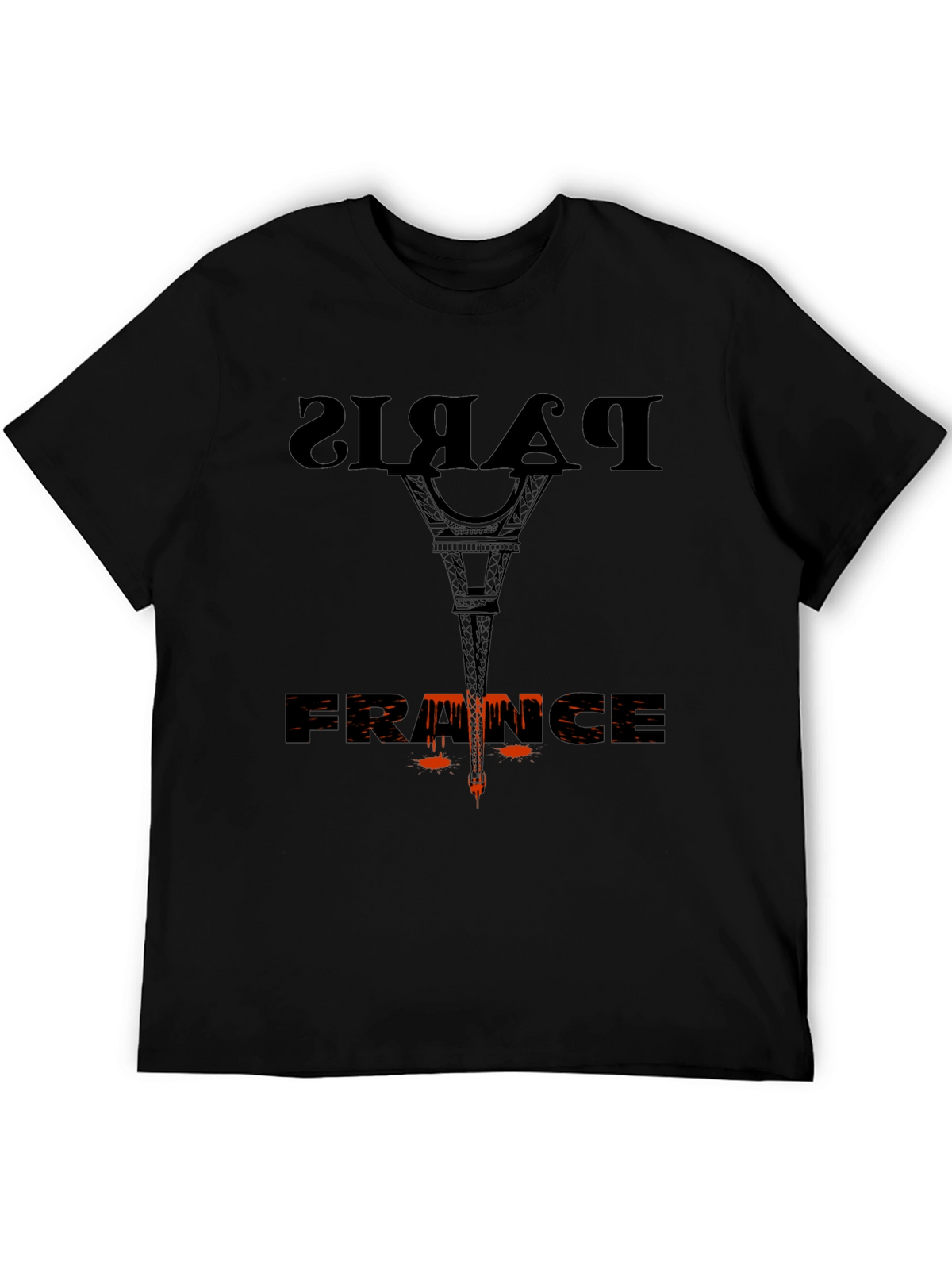 Paris France Graphic Tee - Stylish Black T-Shirt