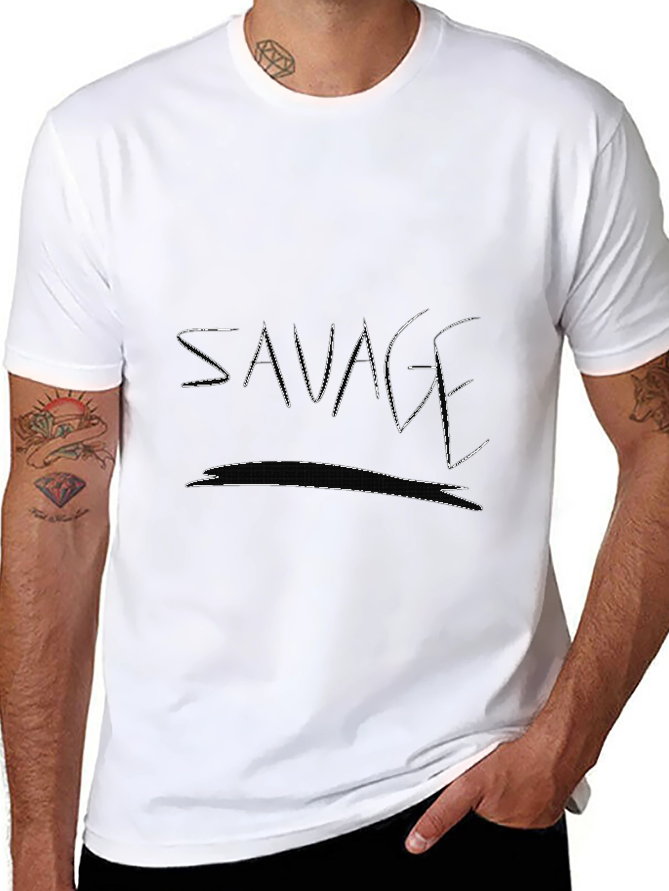 Savage Black T-Shirt - Edgy Graphic Tee