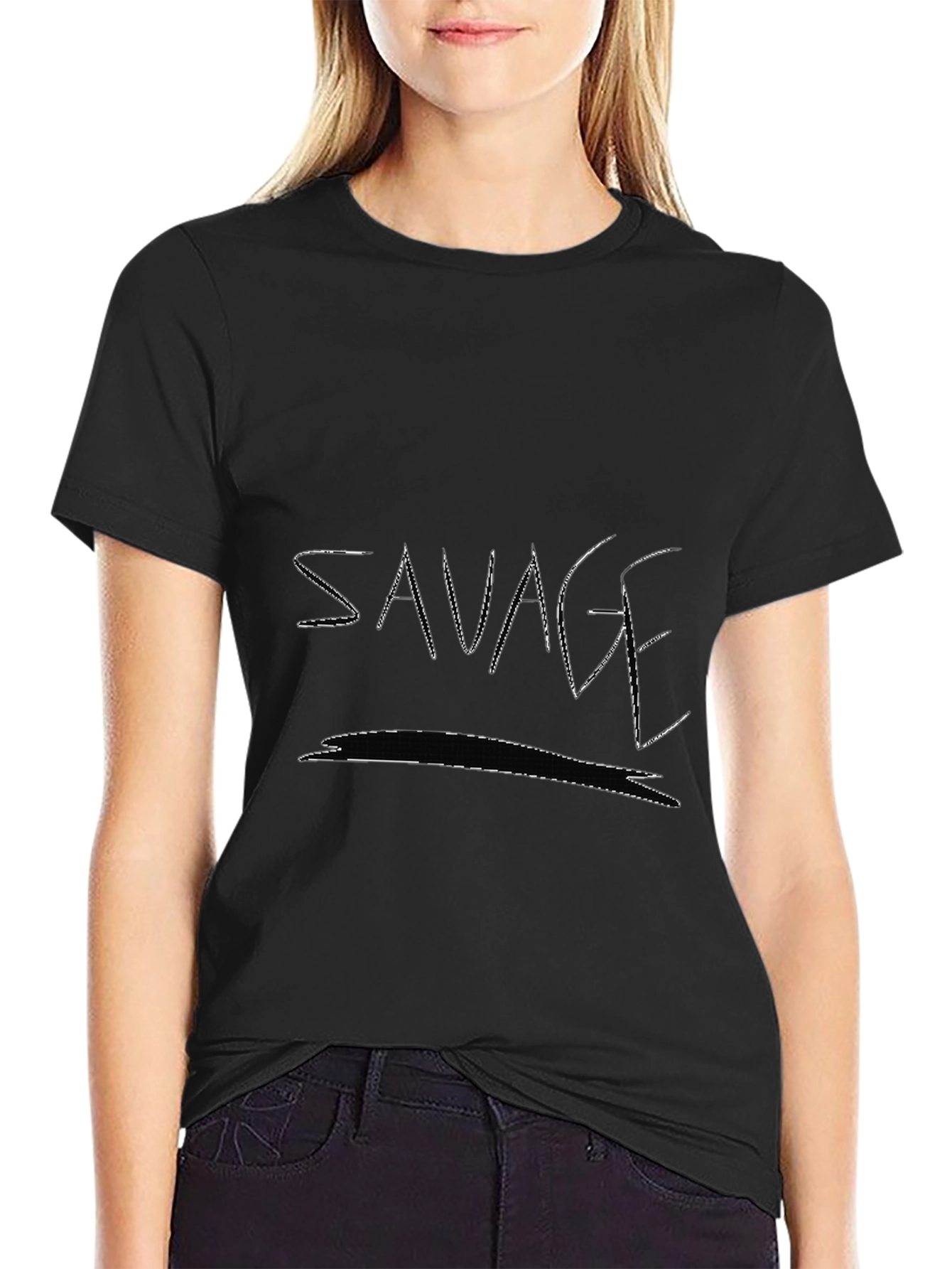 Savage Black T-Shirt - Edgy Graphic Tee
