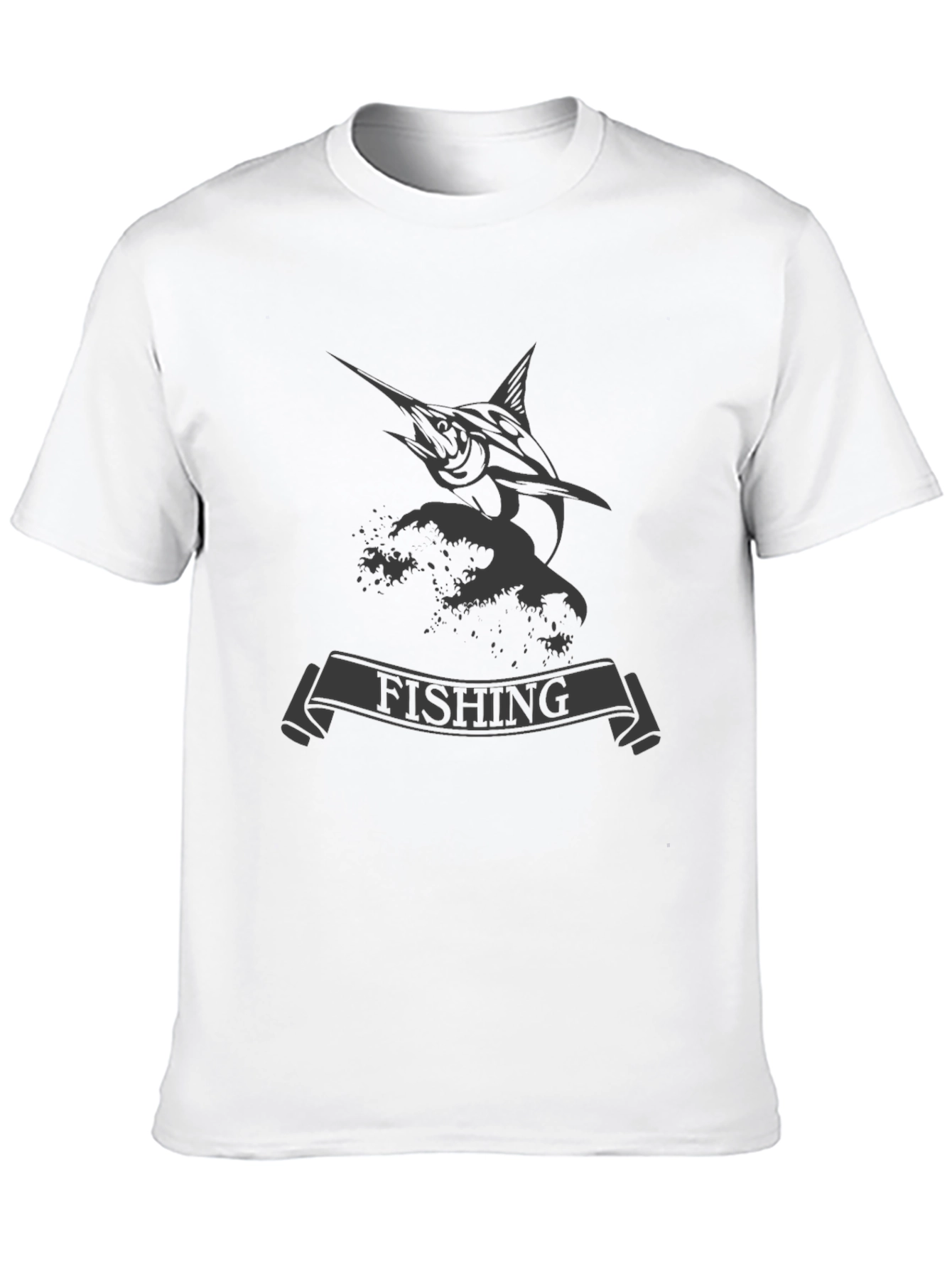 Fishing T-Shirt: Marlin & Wave Design