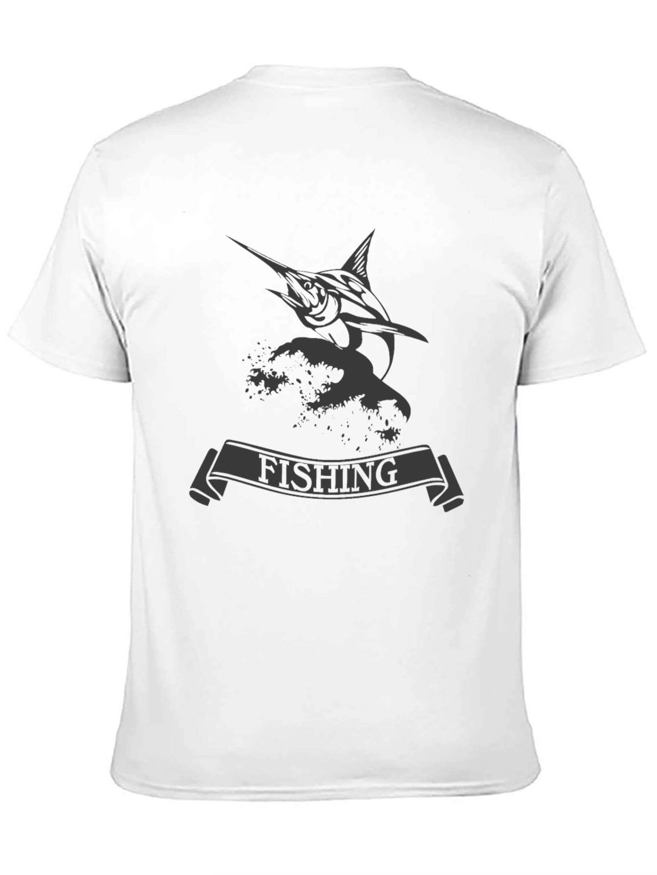 Fishing T-Shirt: Marlin & Wave Design