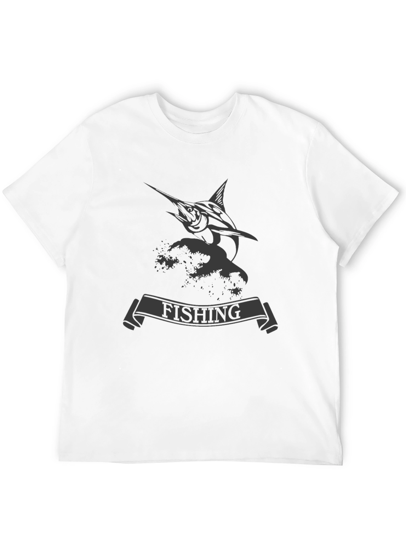 Fishing T-Shirt: Marlin & Wave Design