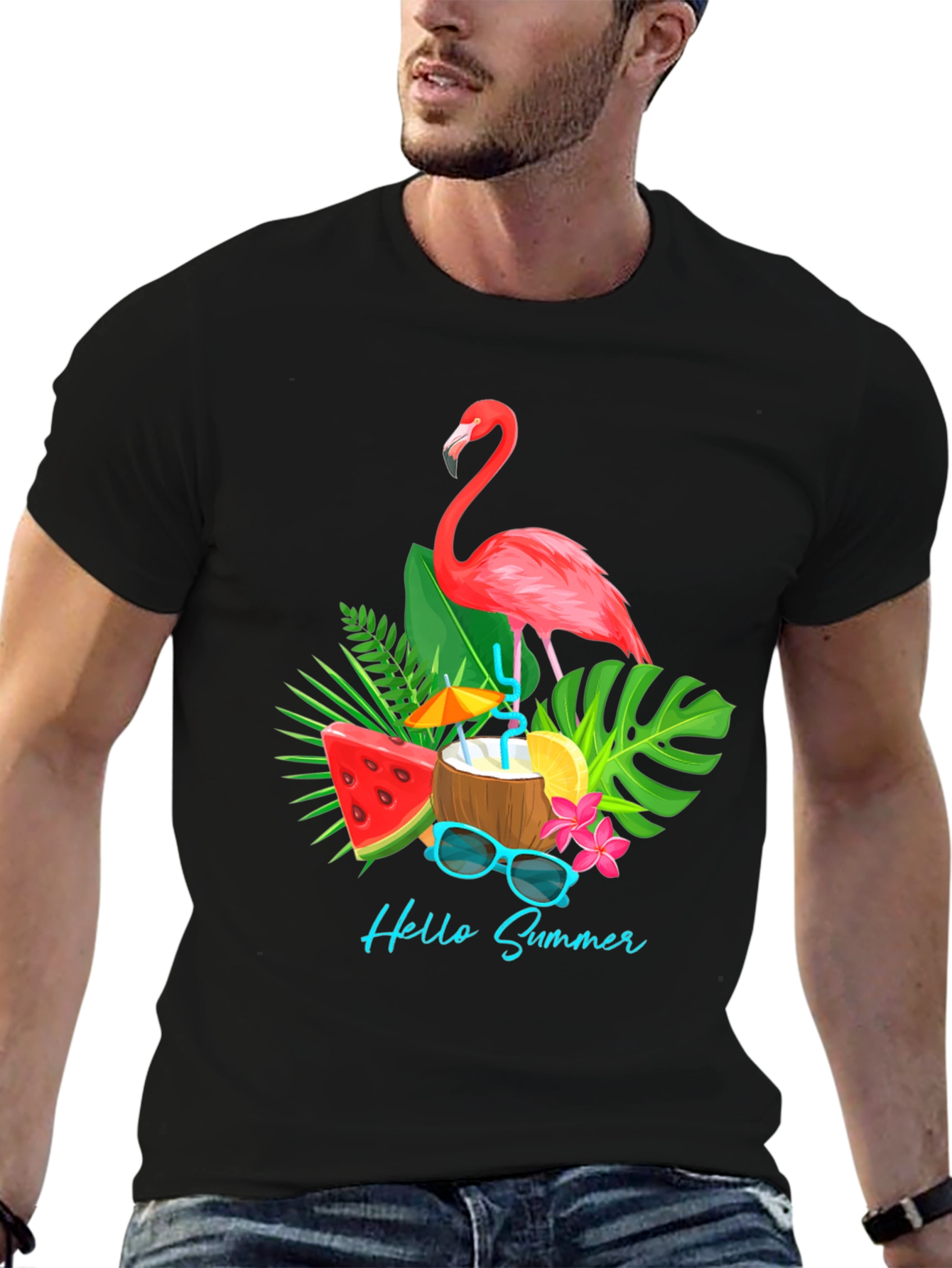 Summer Flamingo Graphic T-Shirt