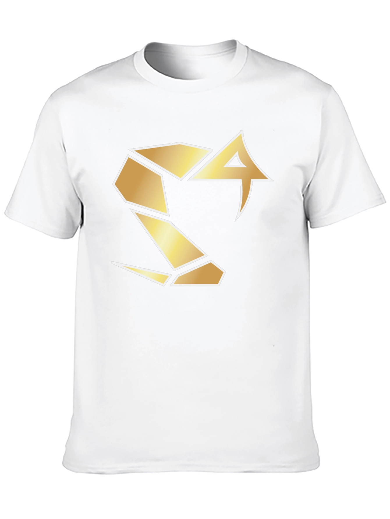 Bold Black Tee with Geometric Gold Logo