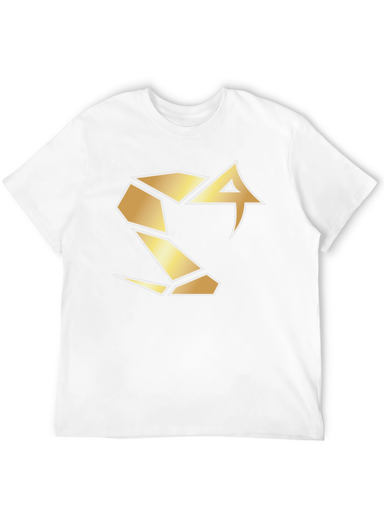 Bold Black Tee with Geometric Gold Logo