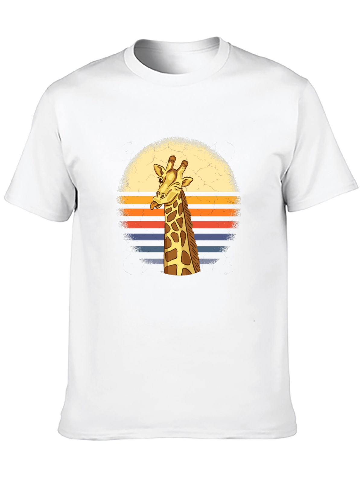 Giraffe Retro Sunset Graphic T-Shirt