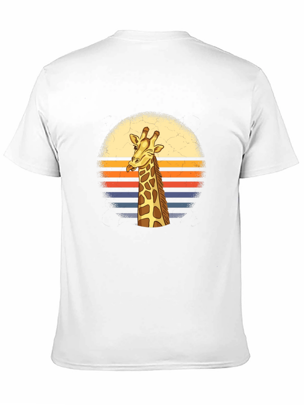 Giraffe Retro Sunset Graphic T-Shirt