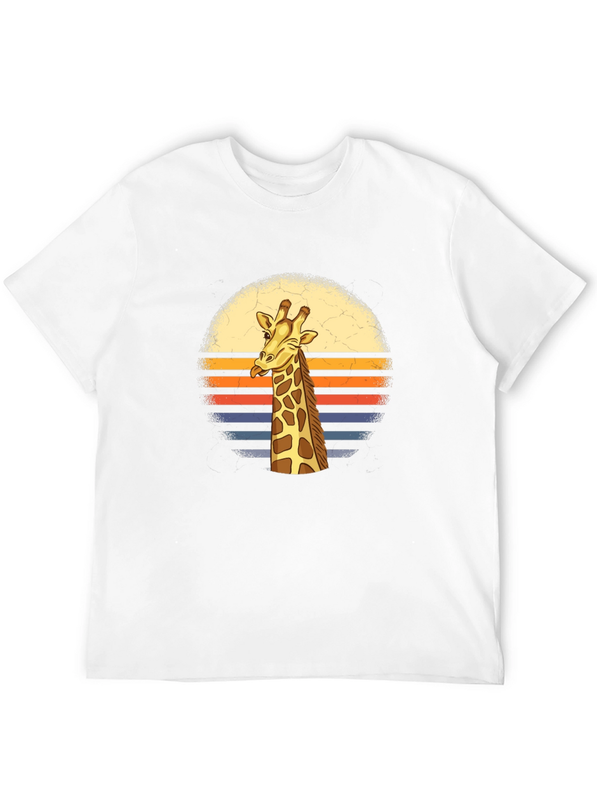 Giraffe Retro Sunset Graphic T-Shirt