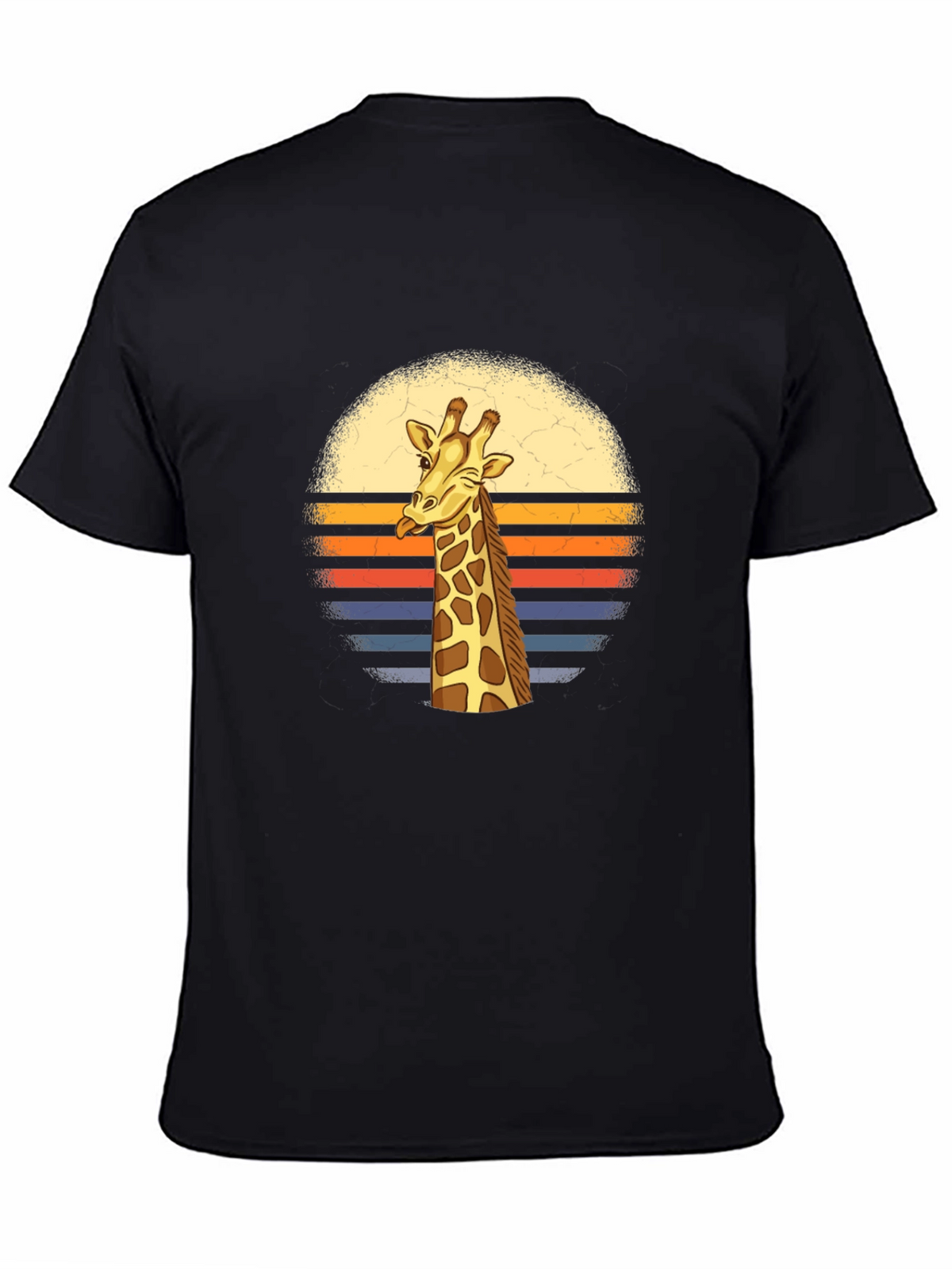 Giraffe Retro Sunset Graphic T-Shirt