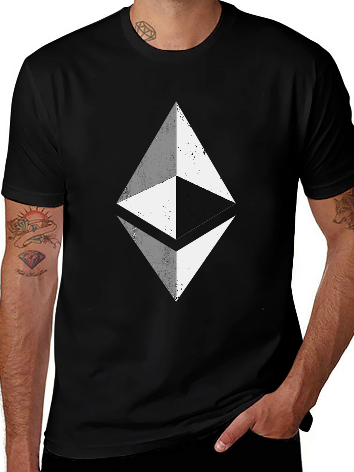 Ethereum Crypto Black T-Shirt - Diamond Logo